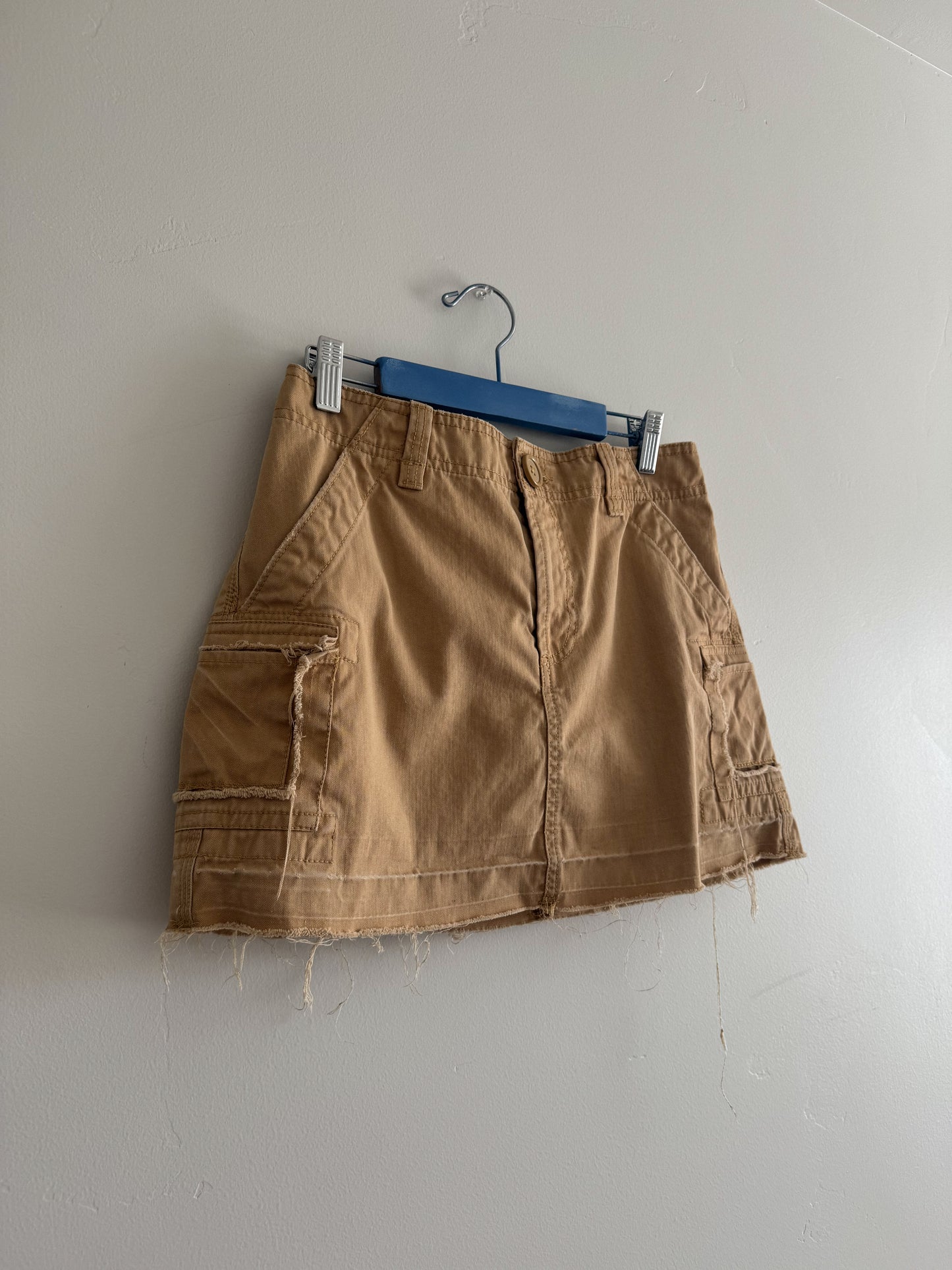 Distressed Cargo Mini Skirt