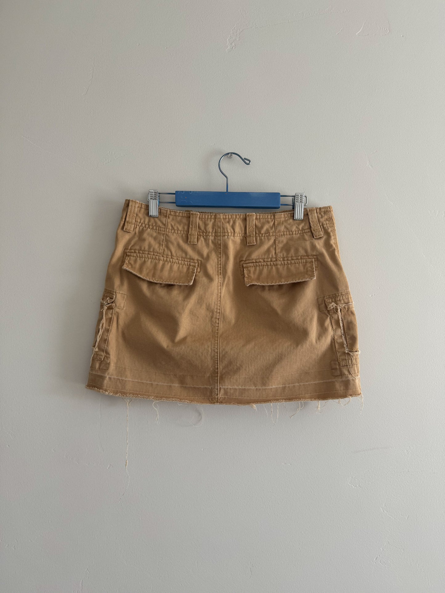 Distressed Cargo Mini Skirt