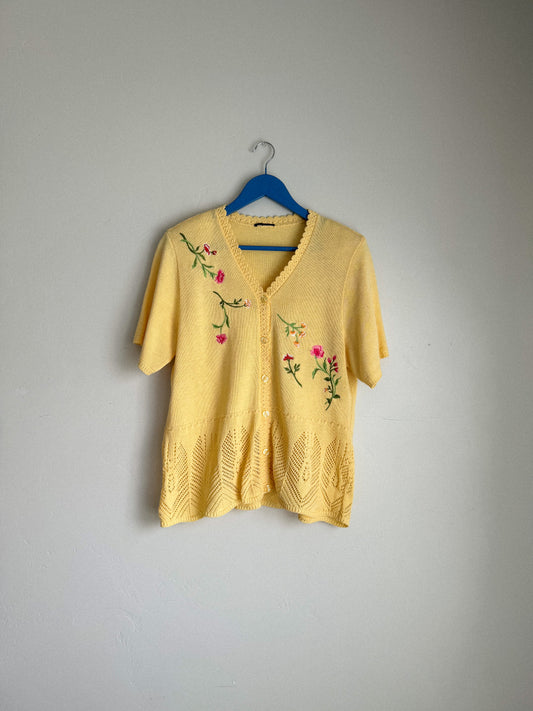 Vintage Floral Embroidered Cardigan
