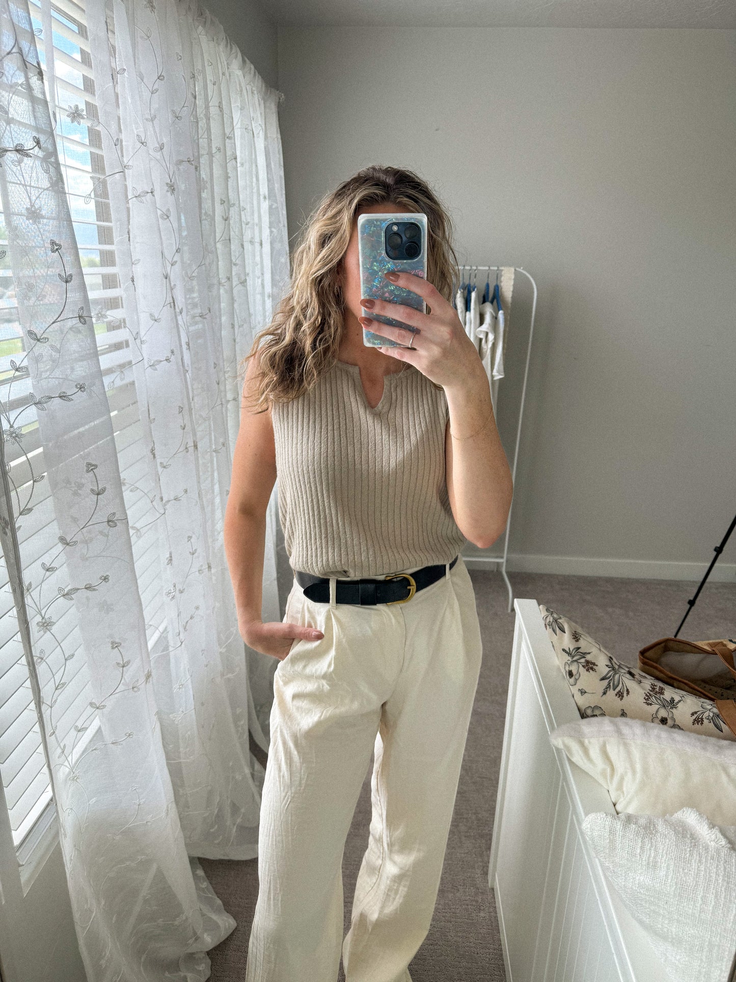 Vintage Neutral Knit Tank