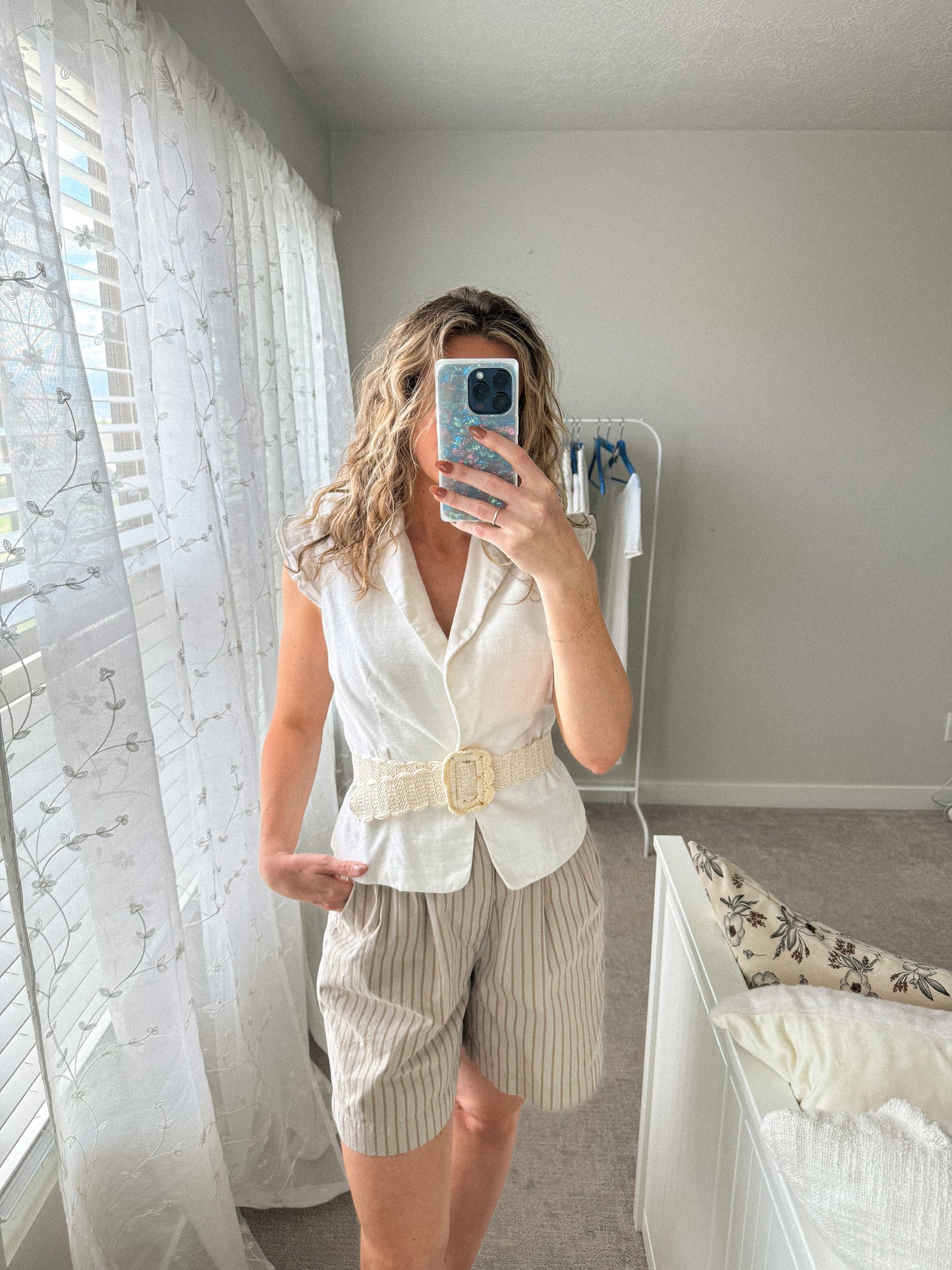 Vintage Pinstripe Neutral Shorts