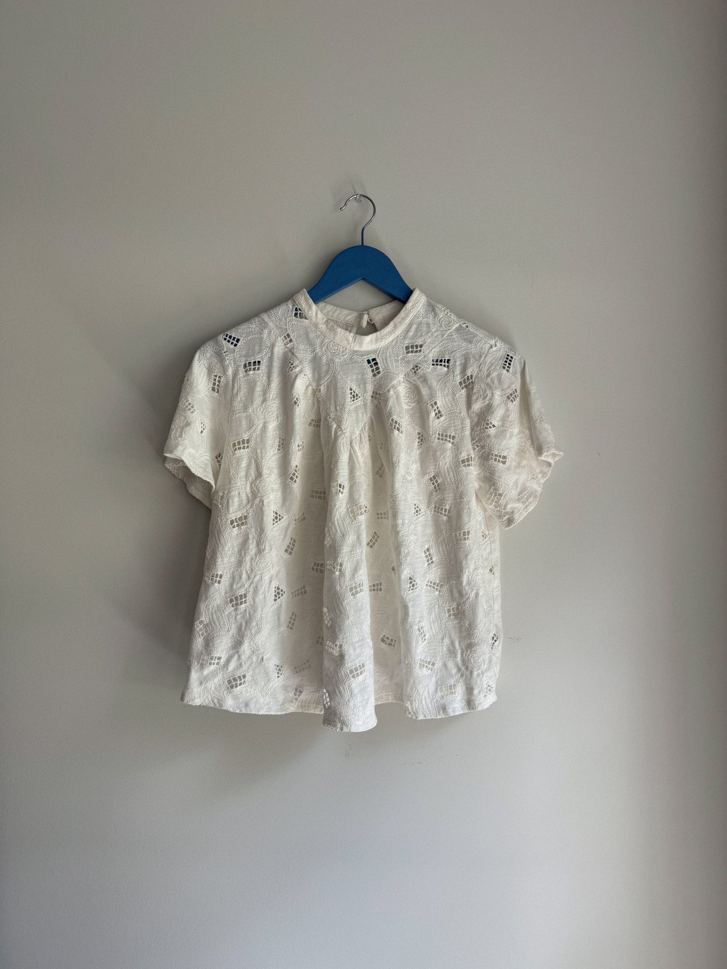 Cream Embroidered Top
