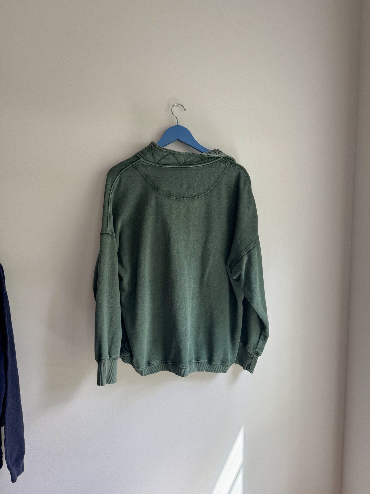 Aerie Getaway Quarter Snap Sweatshirt (Green)