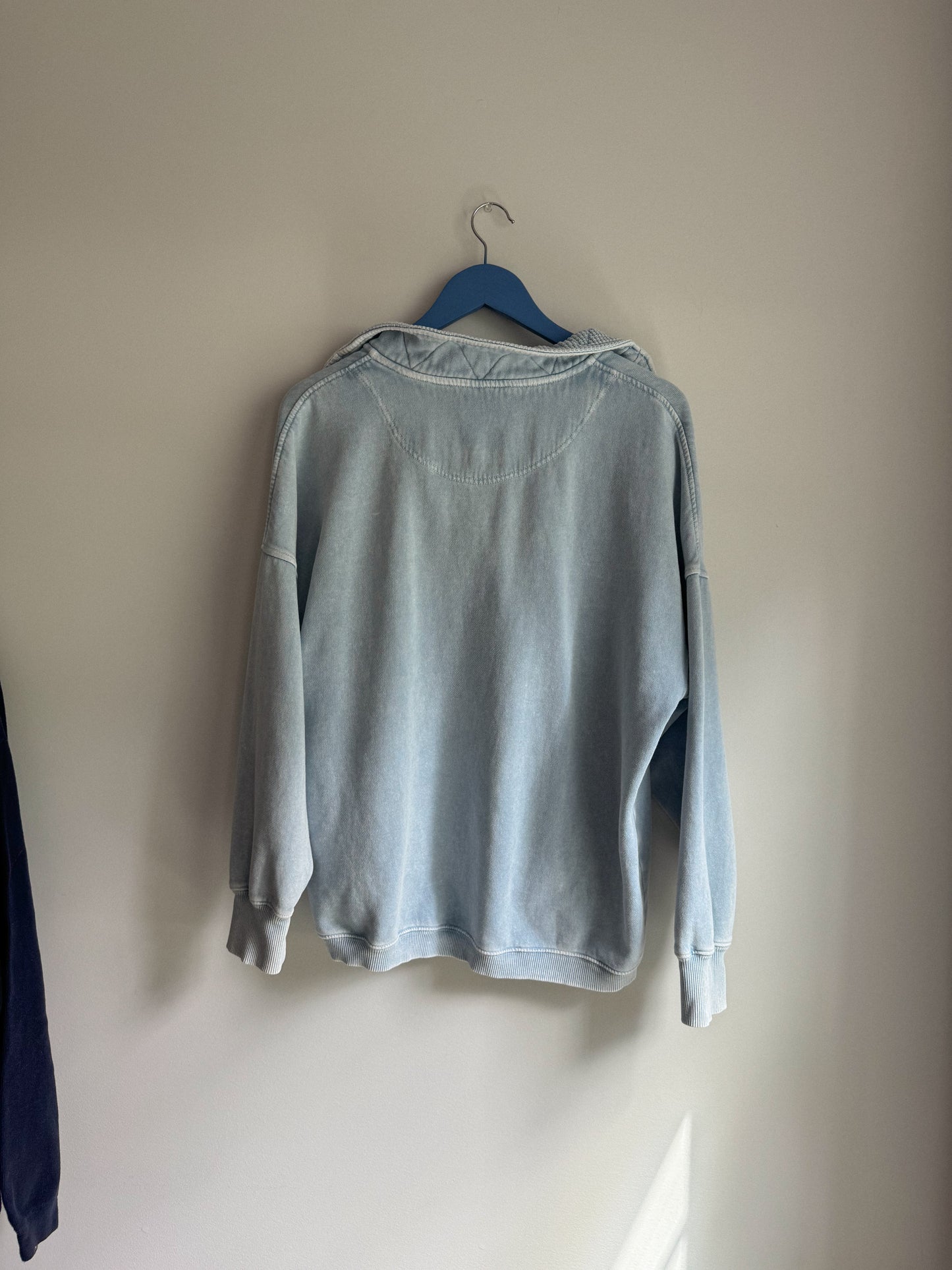 Aerie Getaway Quarter Snap Sweatshirt (Blue)