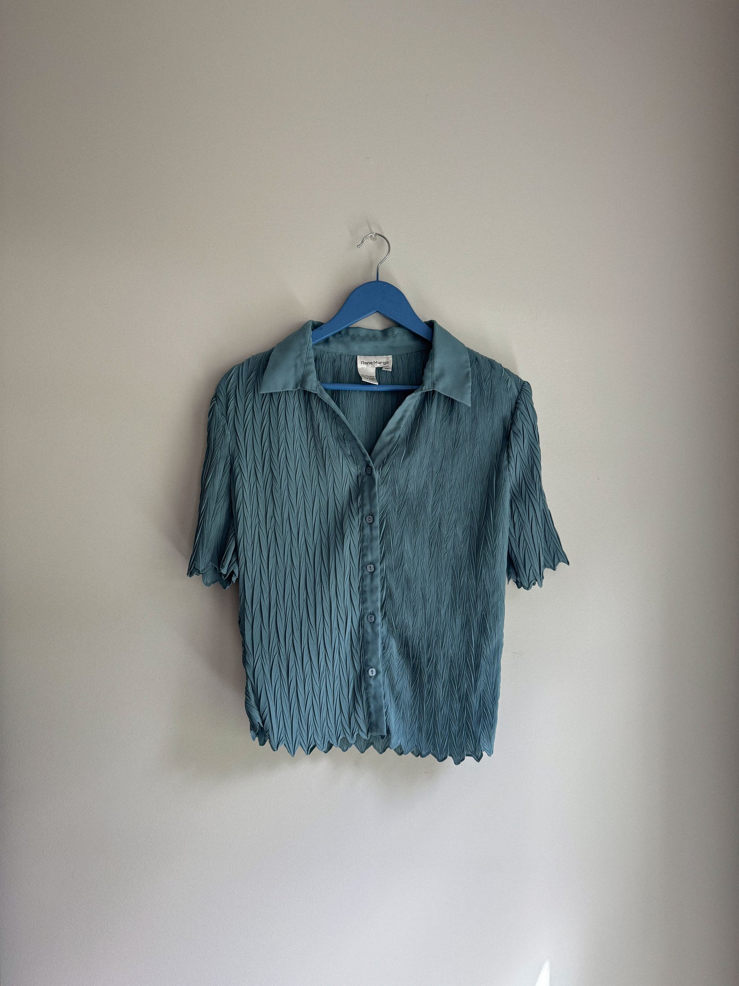 Vintage Textured Button Blouse