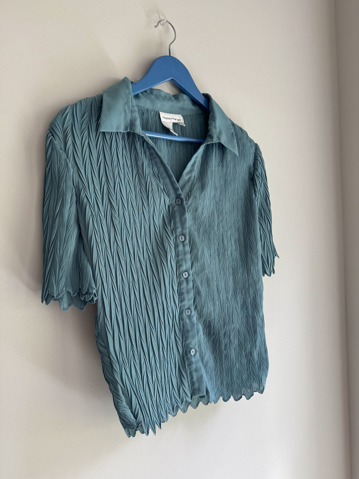 Vintage Textured Button Blouse