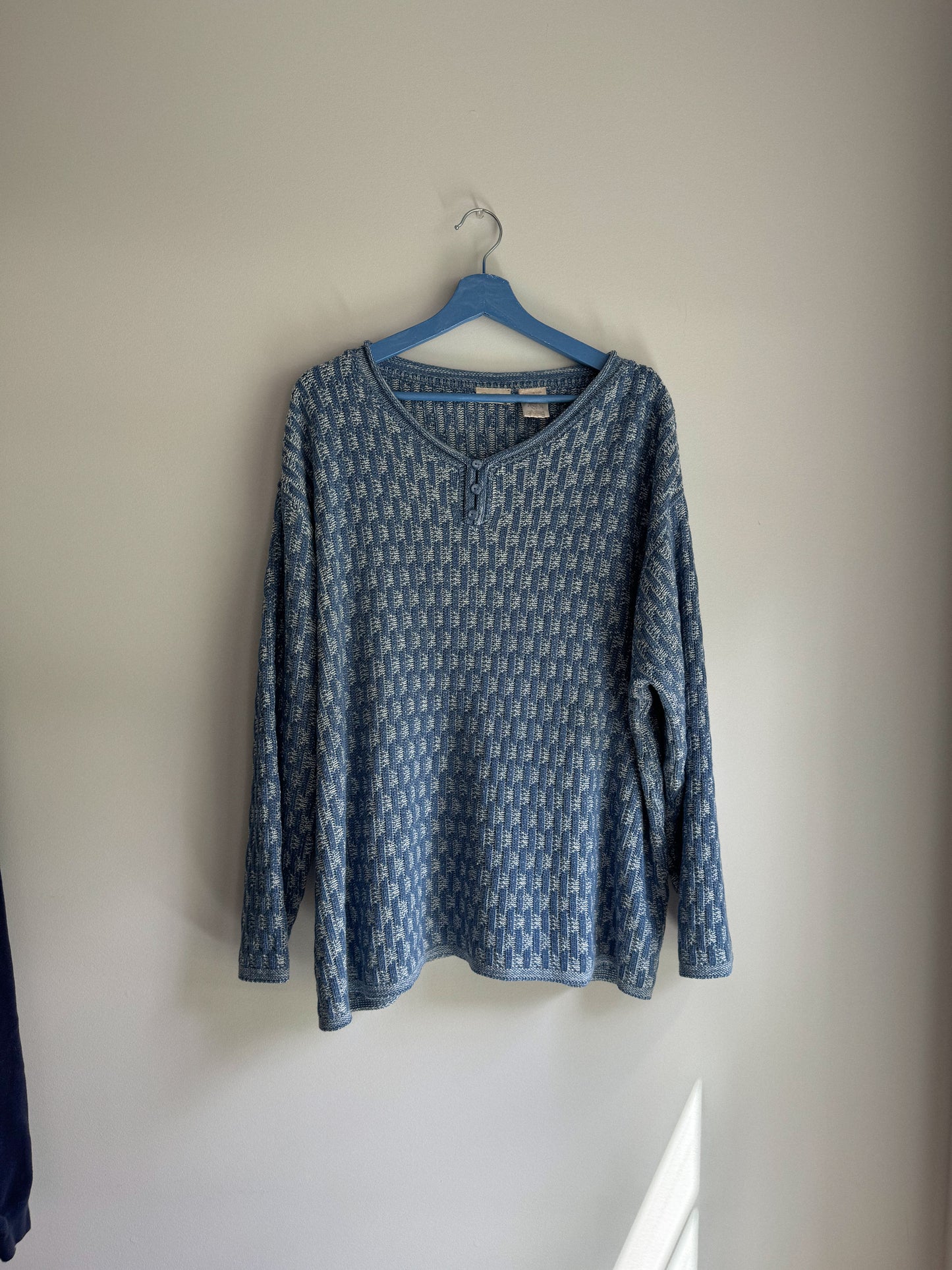Vintage Oversized Henley Sweater