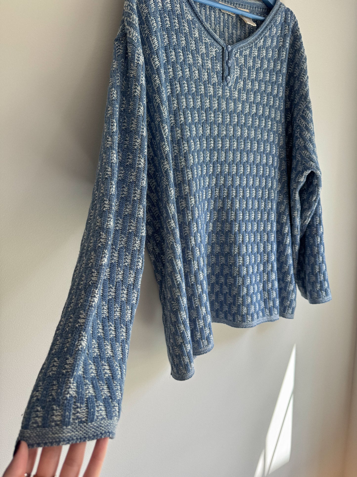 Vintage Oversized Henley Sweater