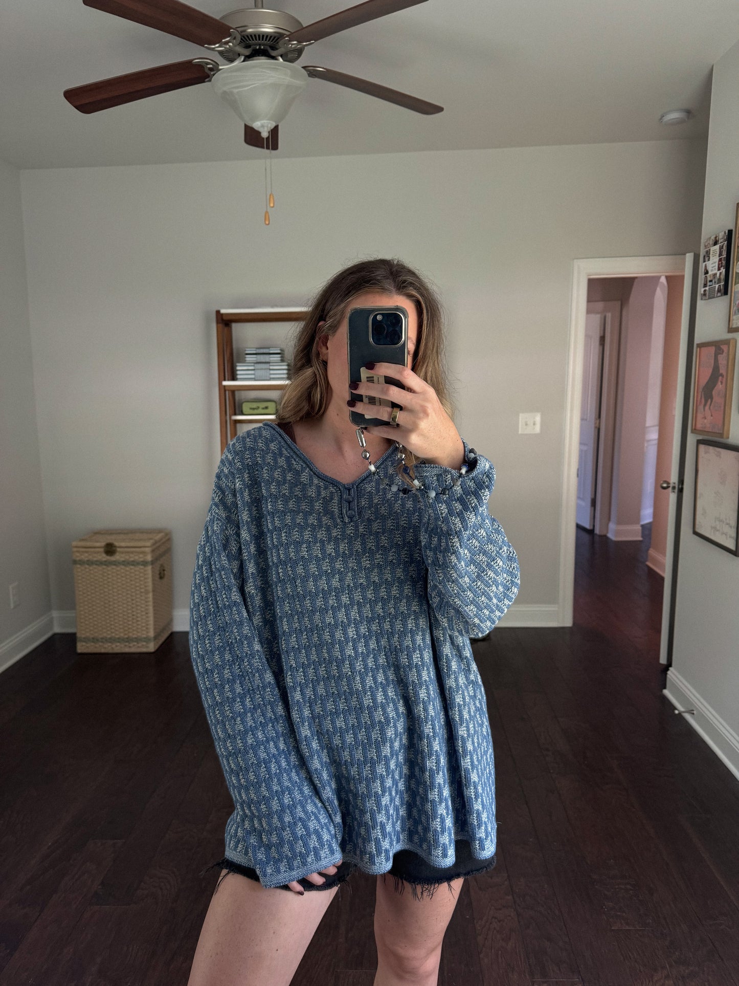 Vintage Oversized Henley Sweater