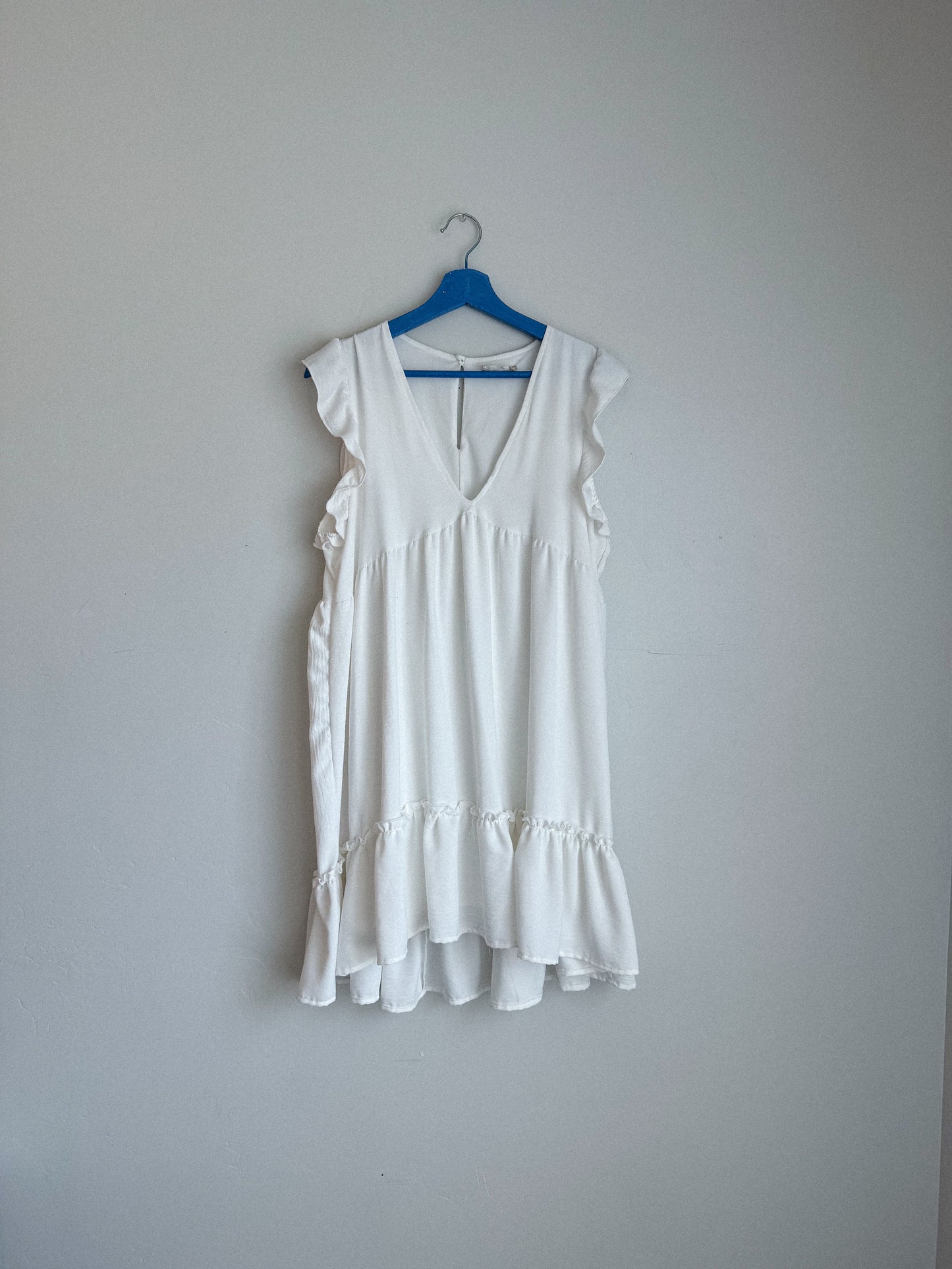 White Ruffle Summer Dress