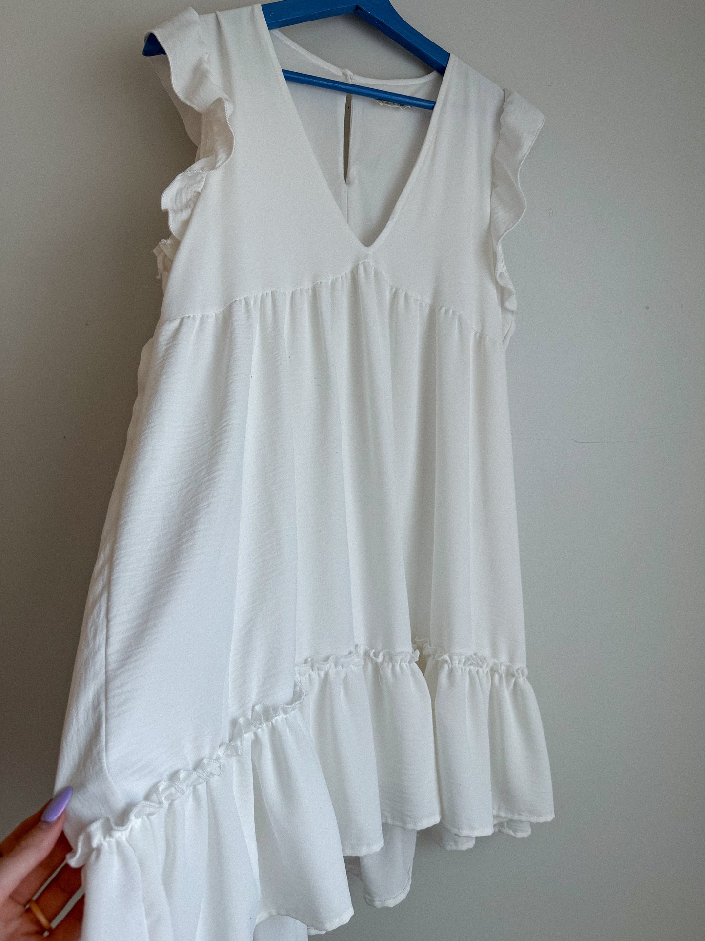 White Ruffle Summer Dress