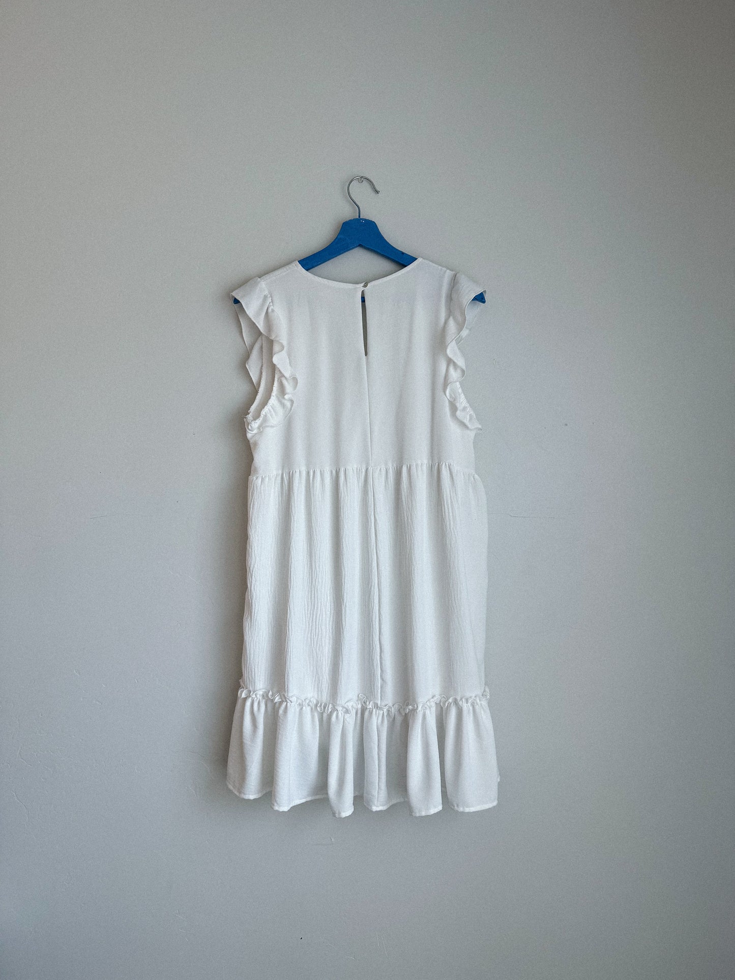 White Ruffle Summer Dress