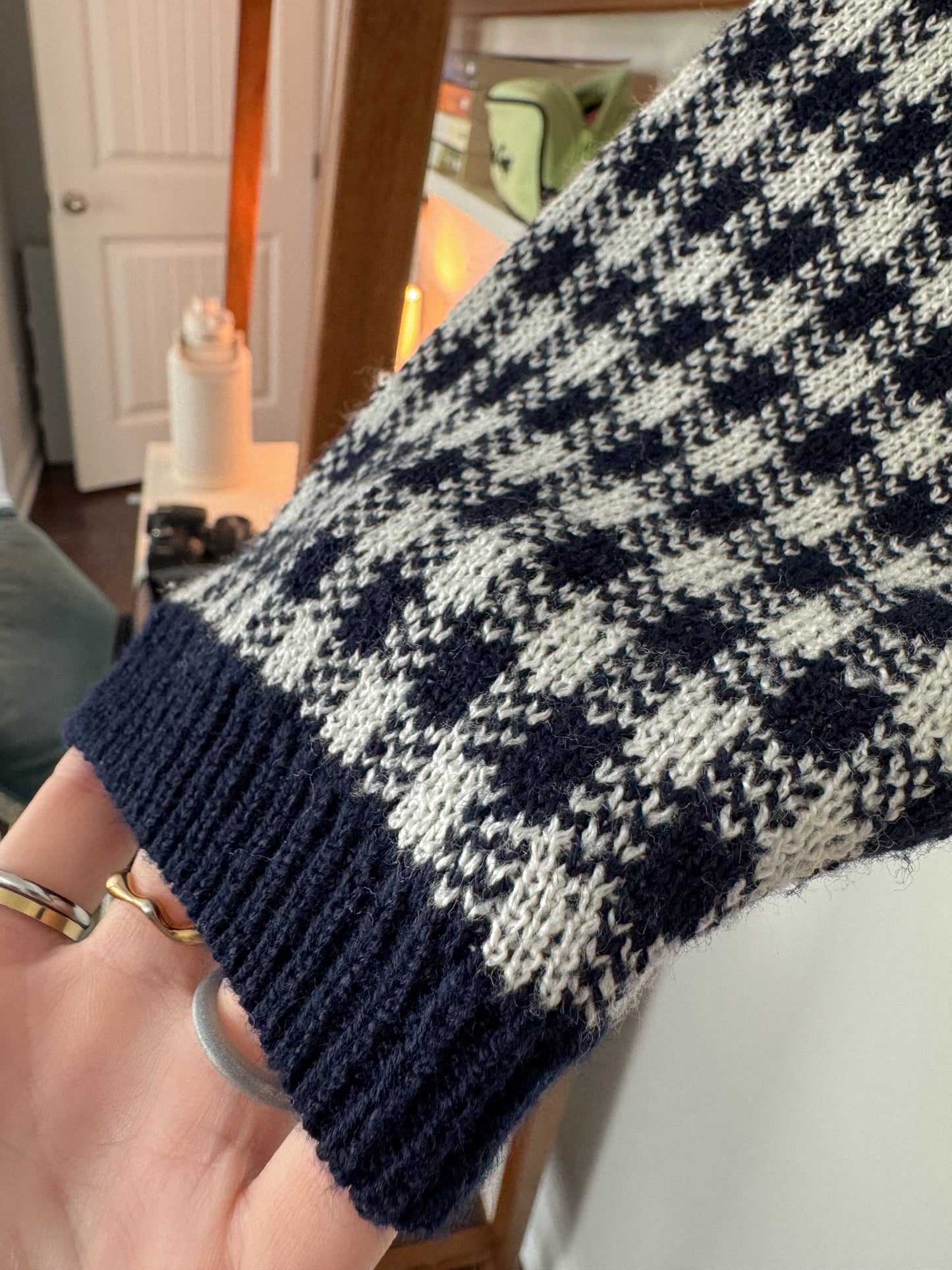 Vintage Navy Blue Sweater Cardigan