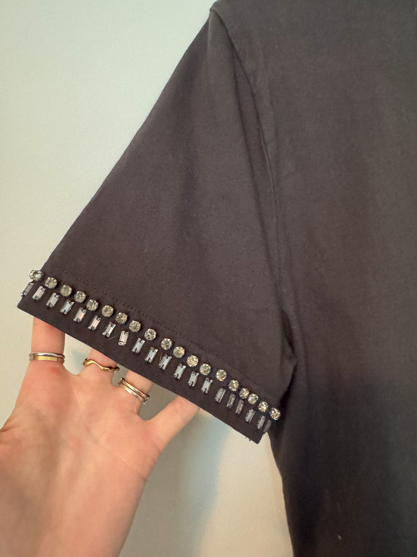 Crystal Studded Cropped Tee