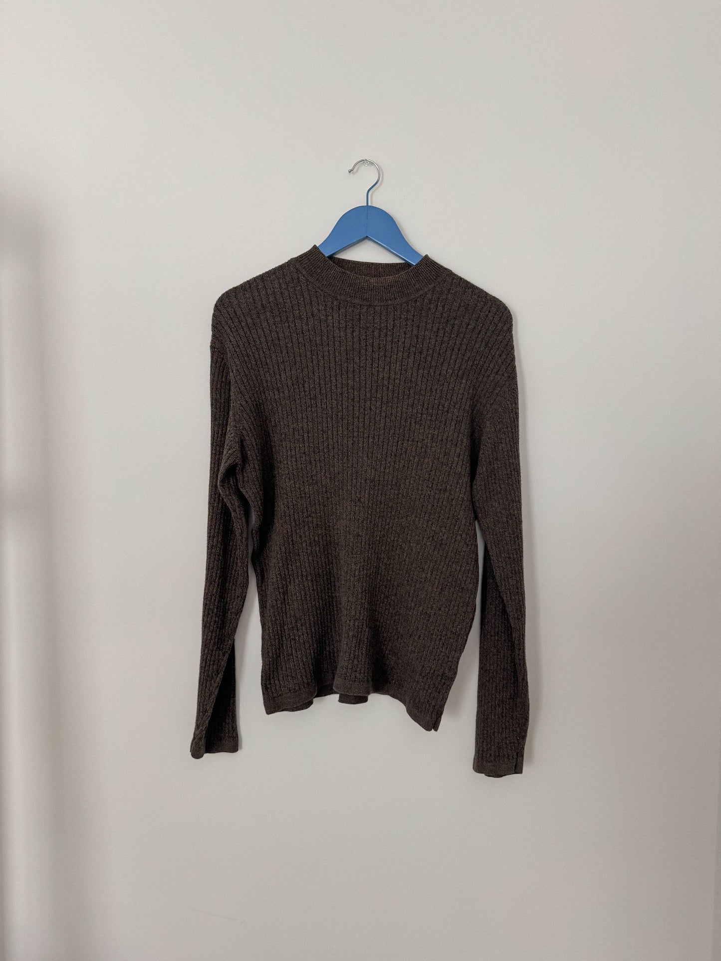Vintage Ribbed Chocolate Brown Sweater