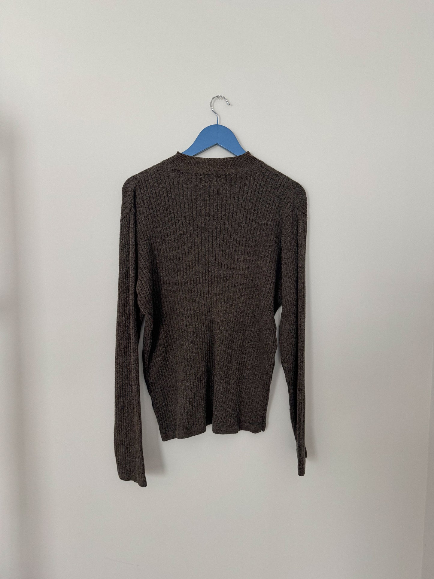 Vintage Ribbed Chocolate Brown Sweater