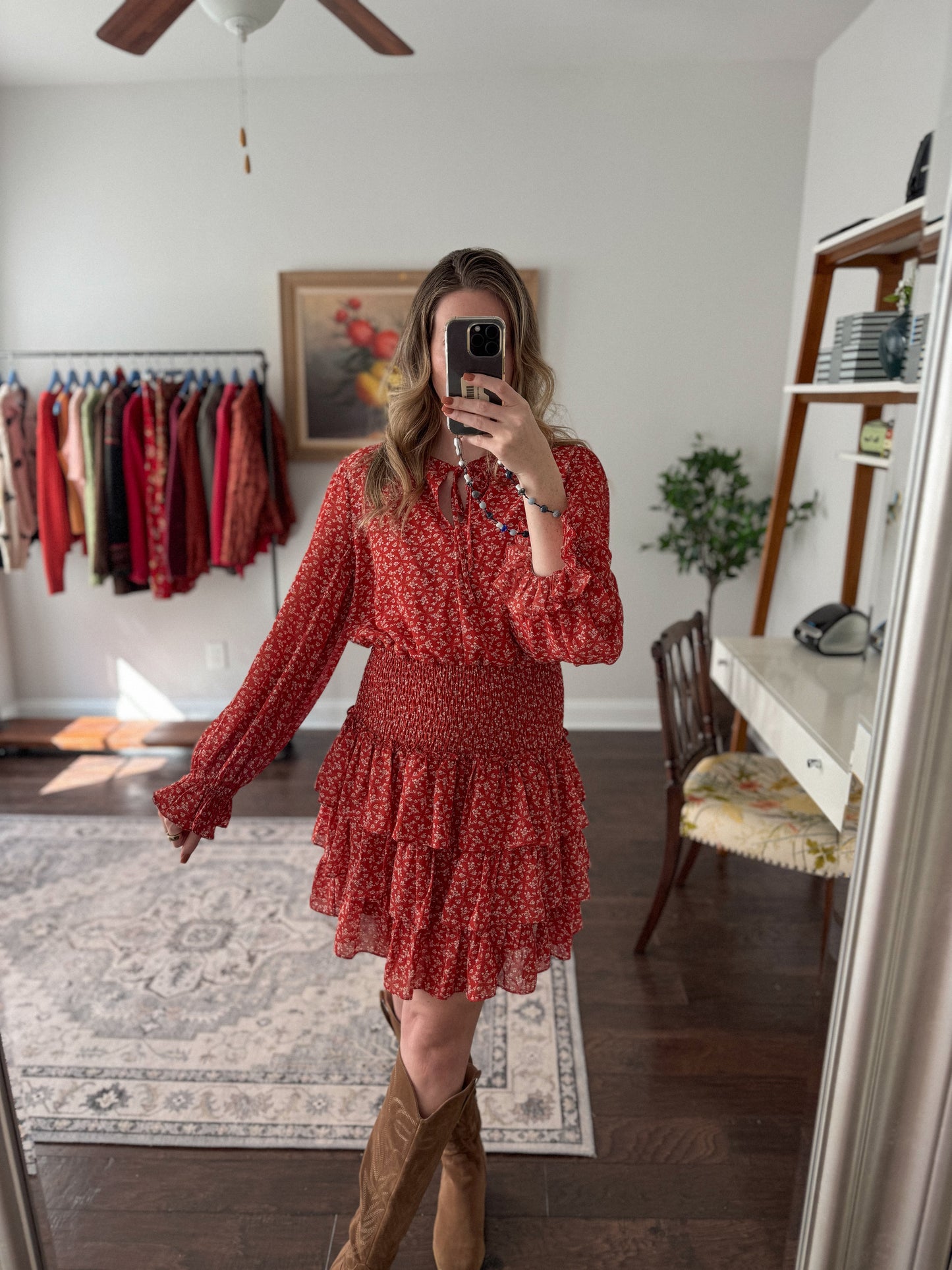 Ditsy Floral Smocked Waist Dress