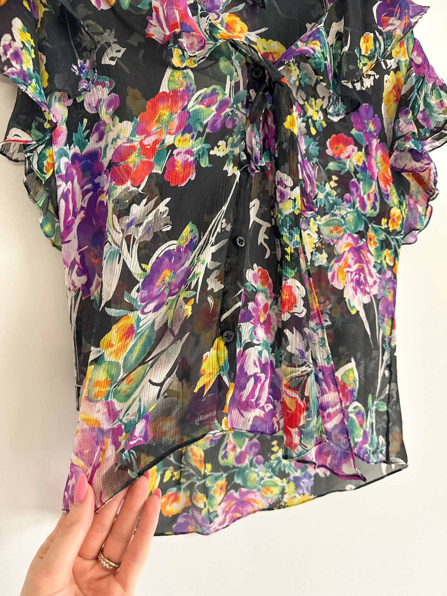 Y2K Ralph Lauren Silk Floral Blouse