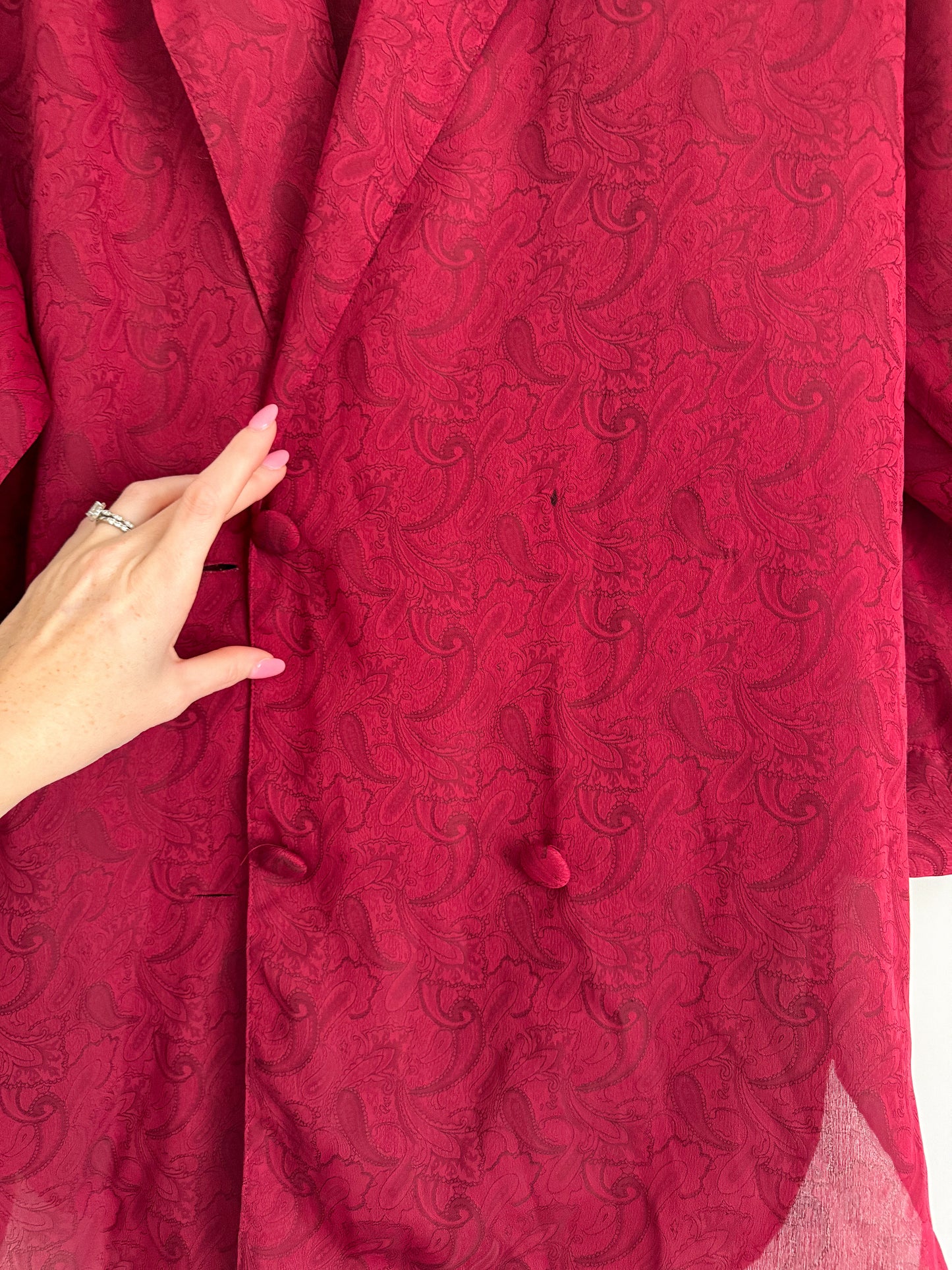 Late 1980's / Early 1990's Victoria's Secret Red Paisley Robe