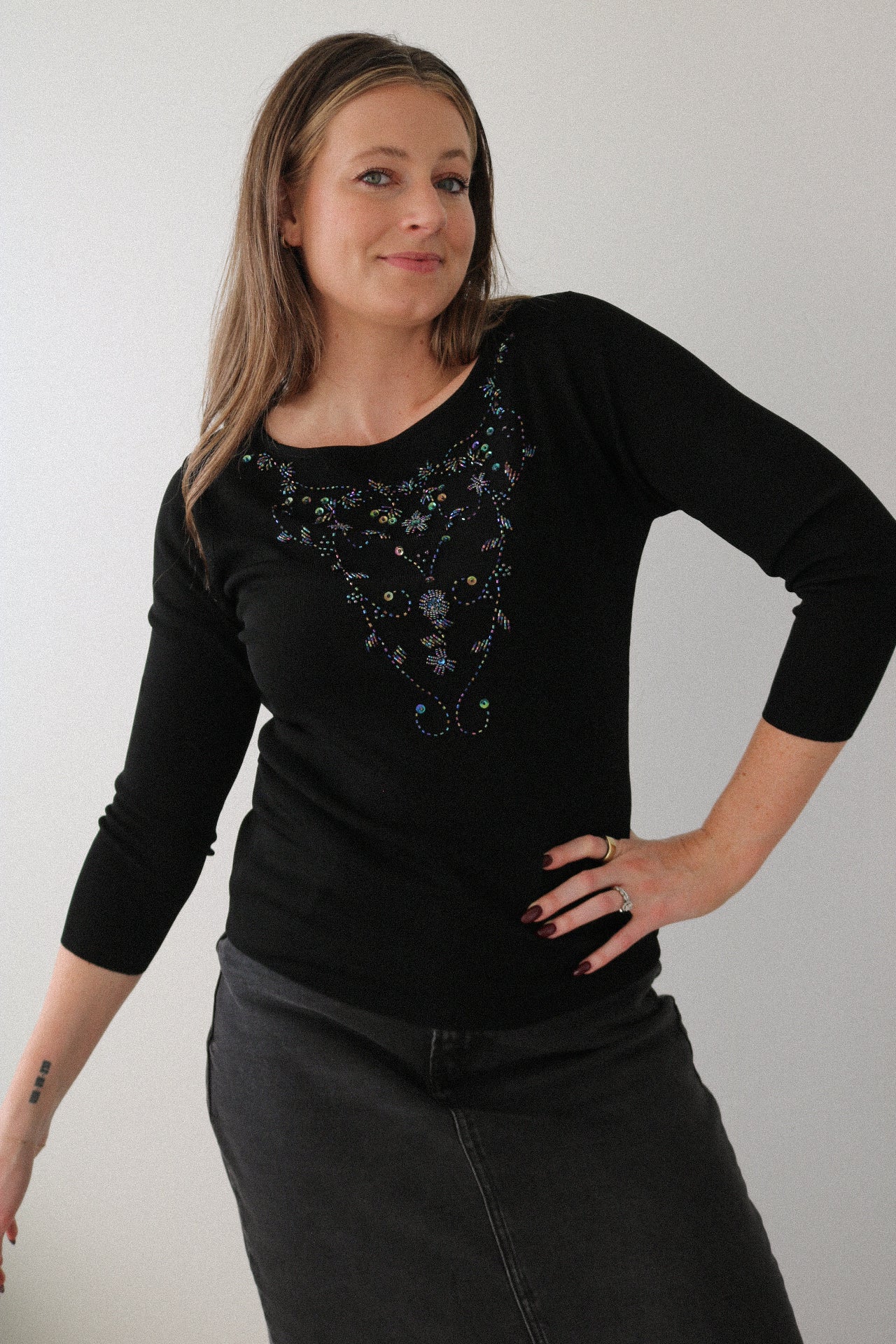 Vintage Sequin Beaded Top