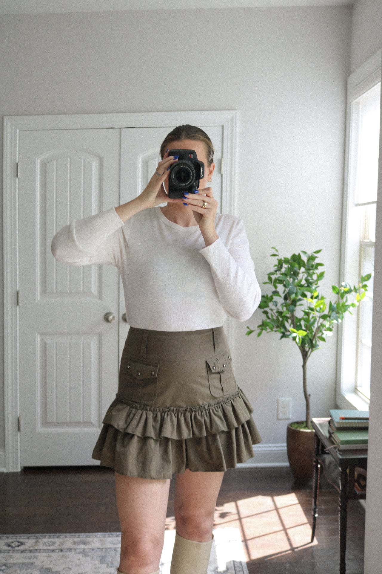 Cargo Ruffle Mini Skirt (29)