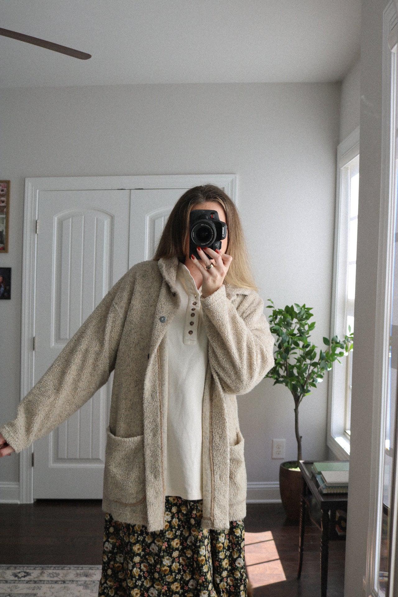 Vintage Cozy Exposed Stitch Jacket