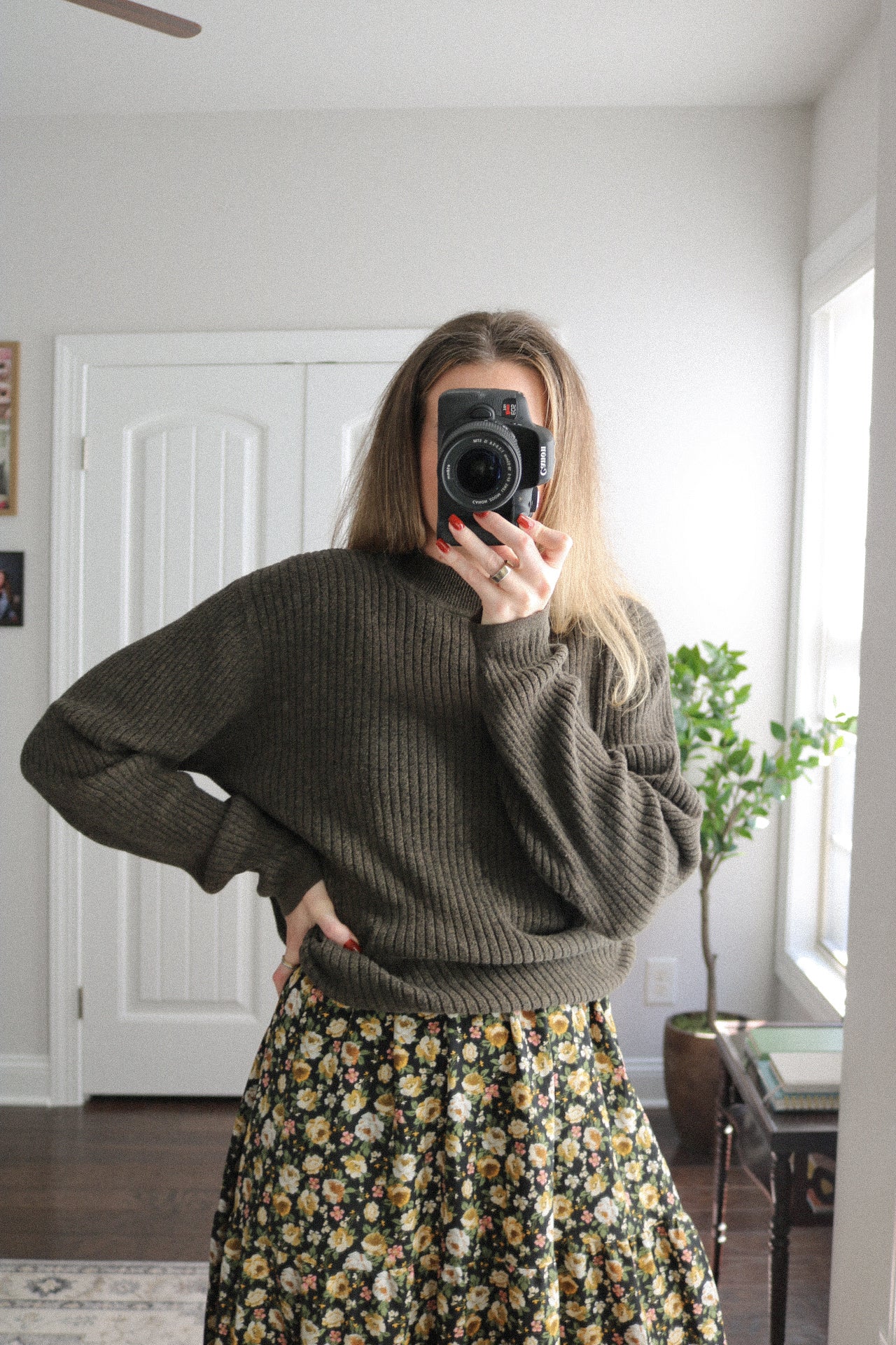 Vintage Ribbed Chocolate Brown Sweater