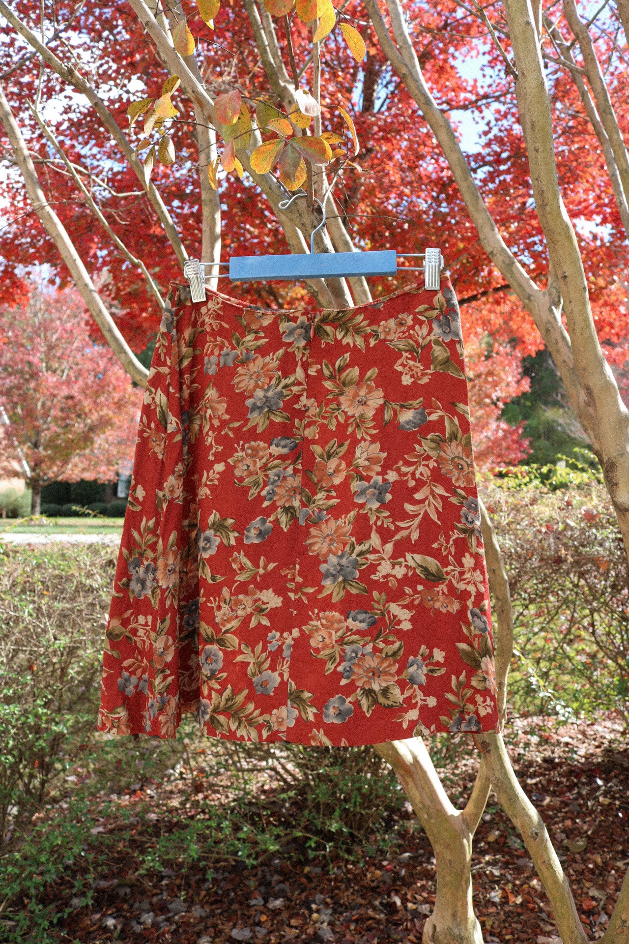 Vintage Fall Floral Skirt (27)