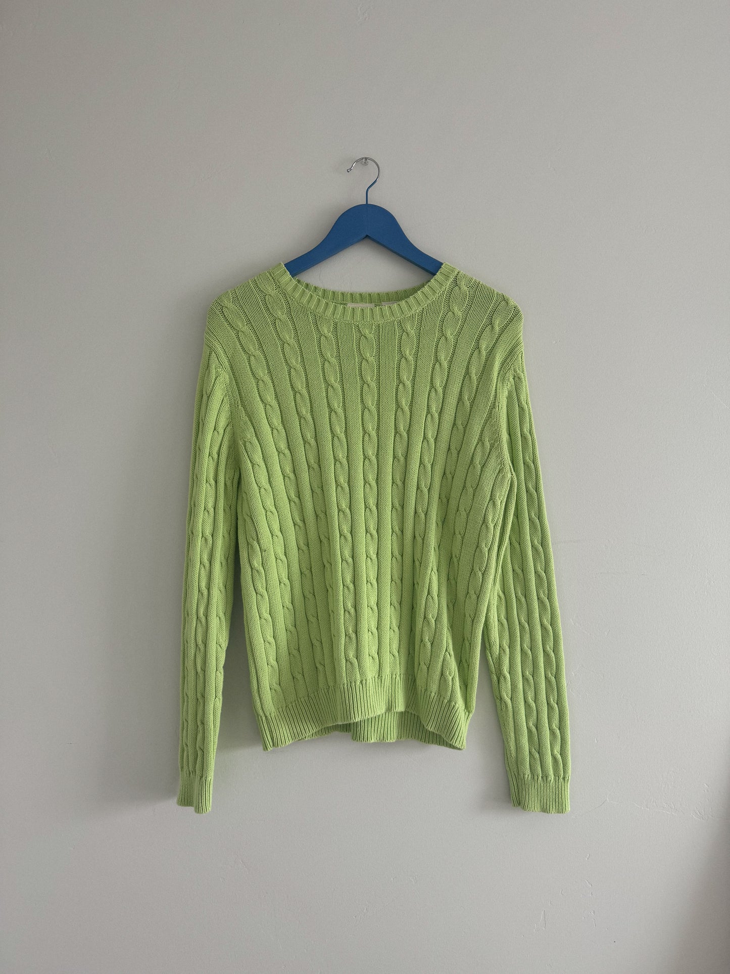 Vintage Lime Cable Knit Sweater