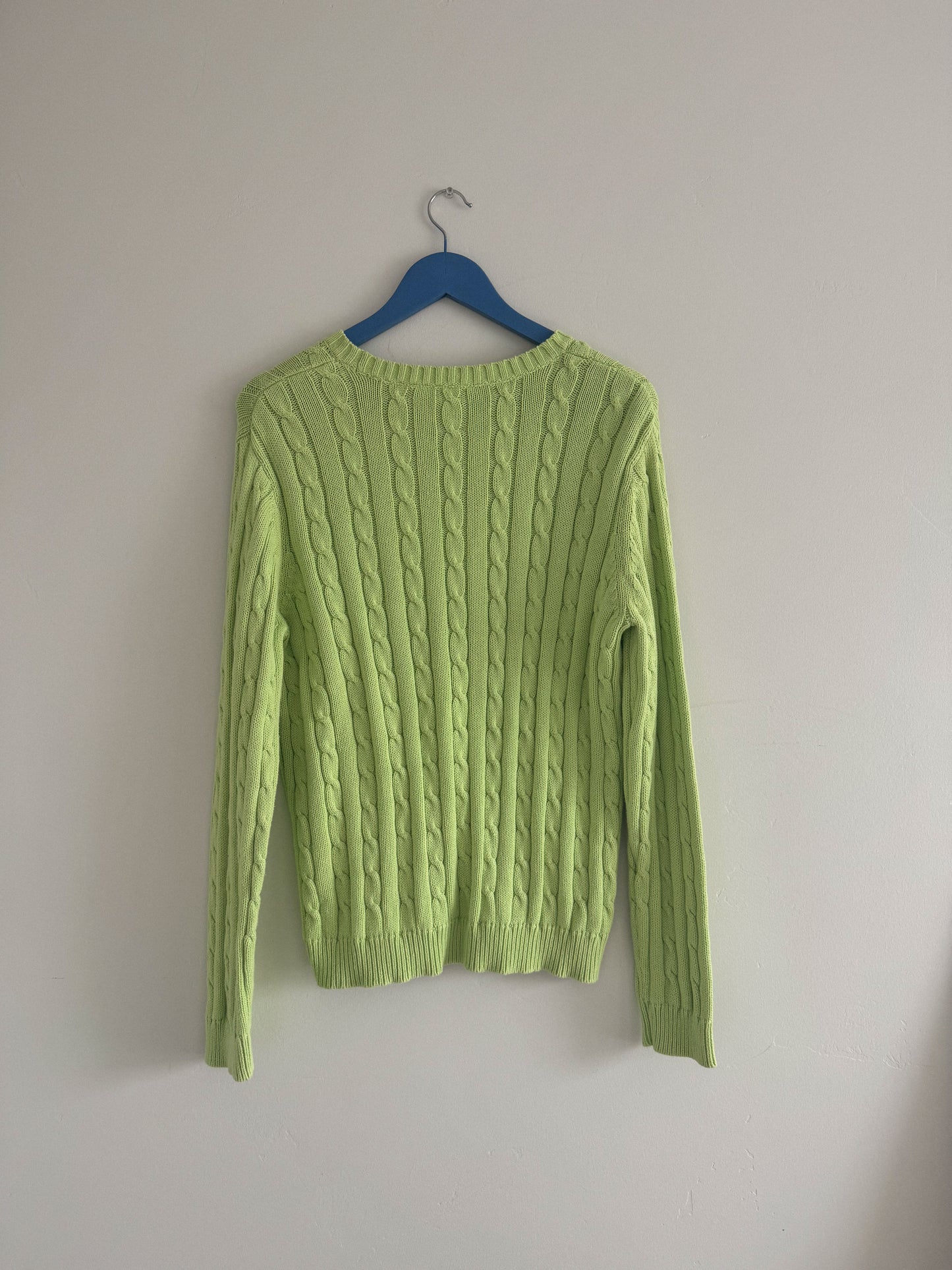 Vintage Lime Cable Knit Sweater