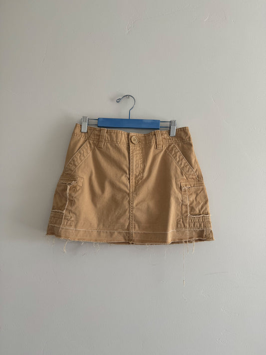 Distressed Cargo Mini Skirt
