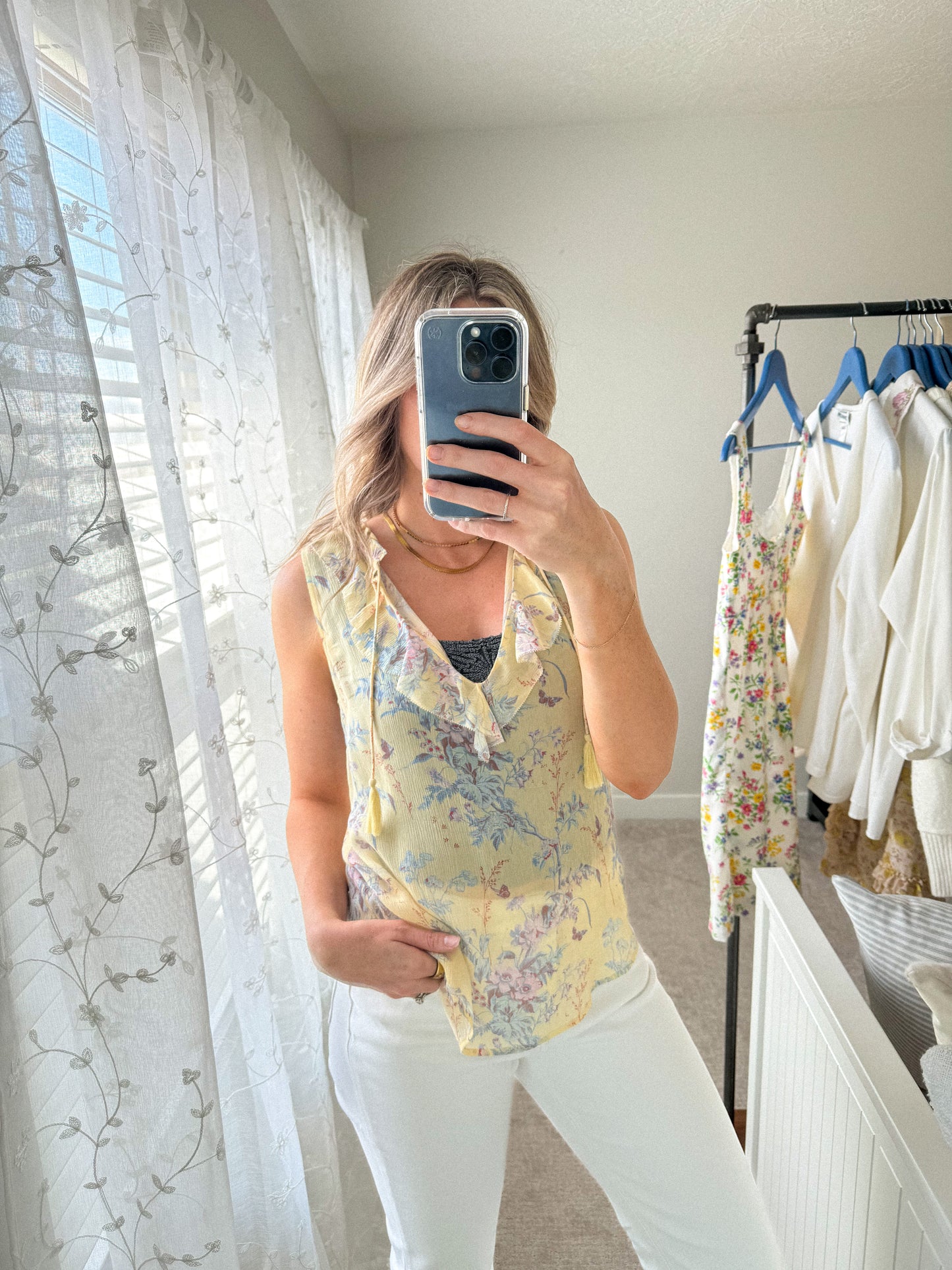 Paige Silk Ruffle Tank