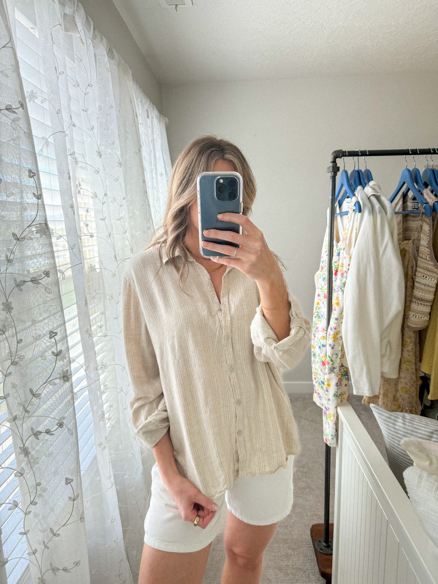 Orvis Sandy Linen Blend Button Down