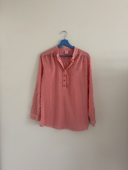 Vintage Coral Striped Top