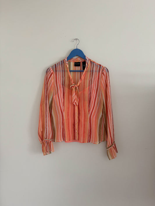 Vintage Sheer Striped Top