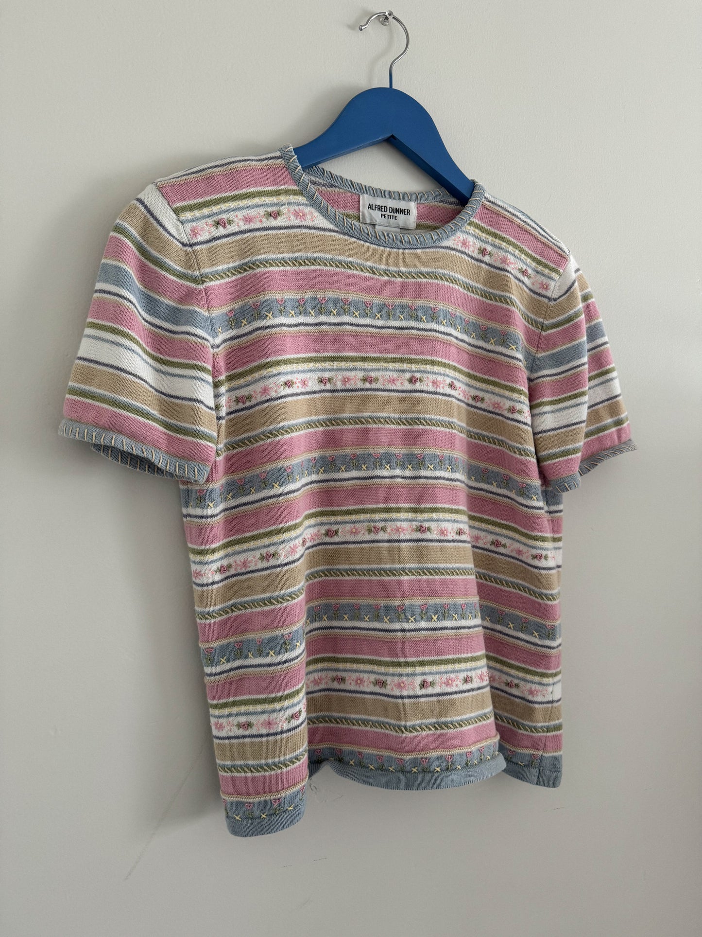 Vintage Flower Beaded Knit Top