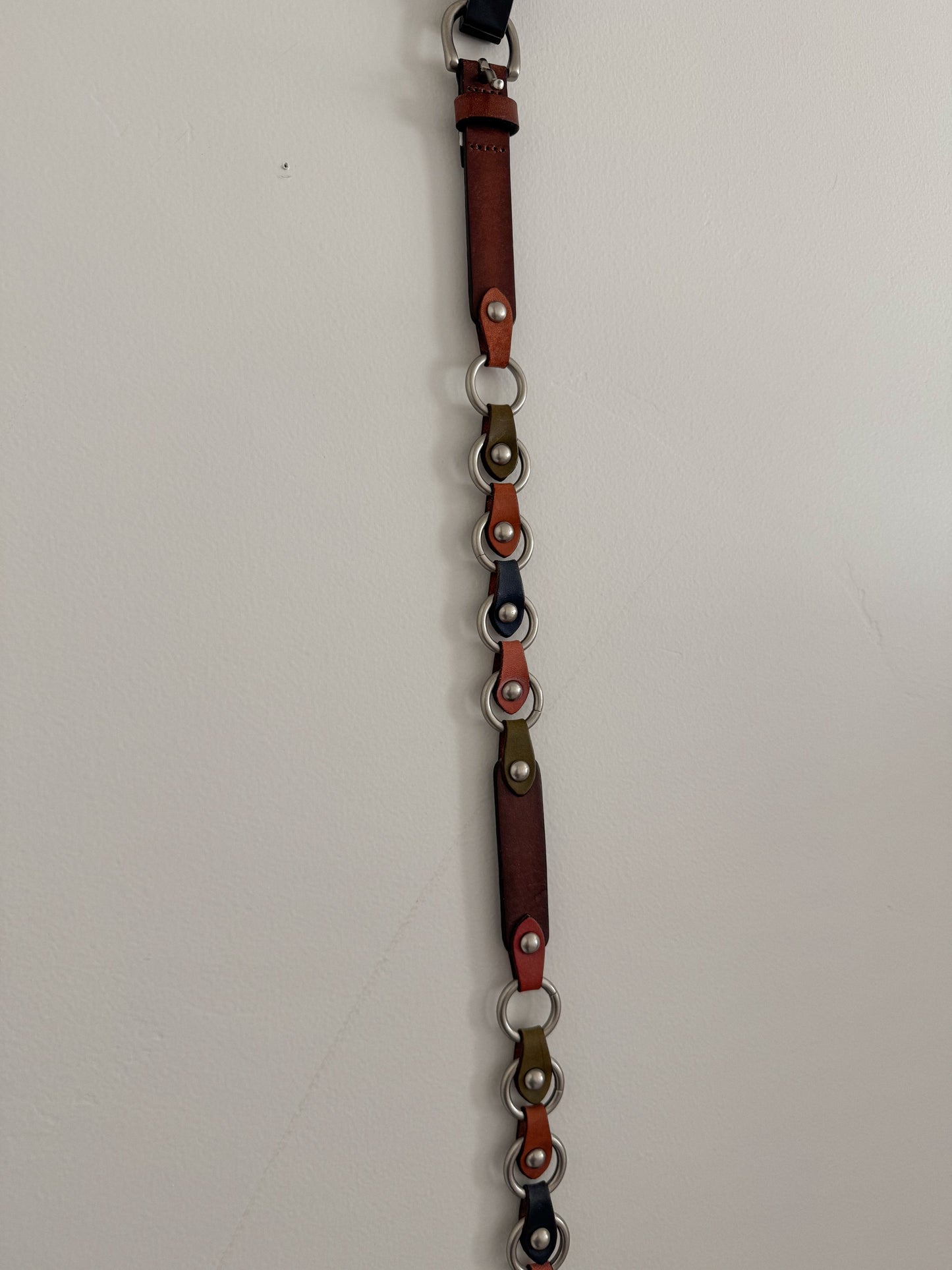 Leather Sterling Ring Belt