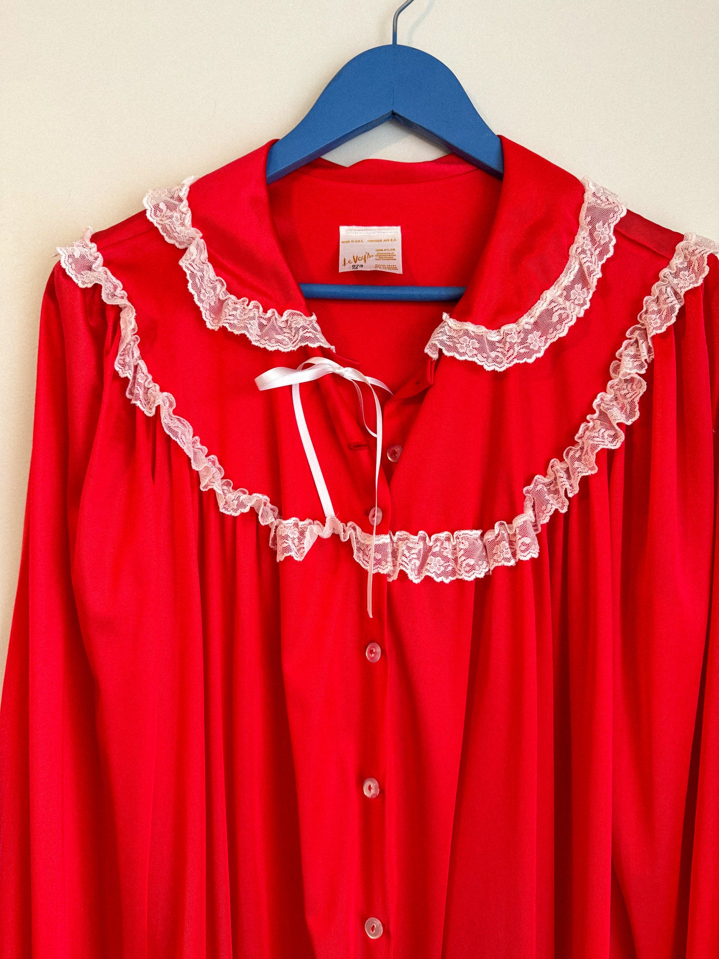 Vintage Red Slip Peignoir