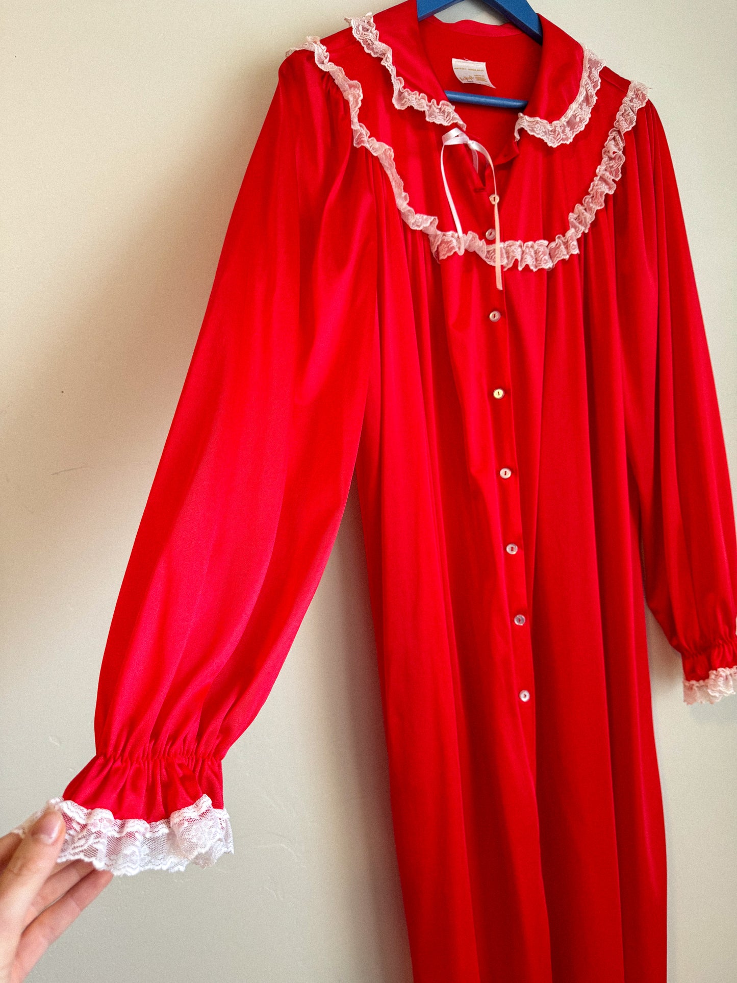 Vintage Red Slip Peignoir