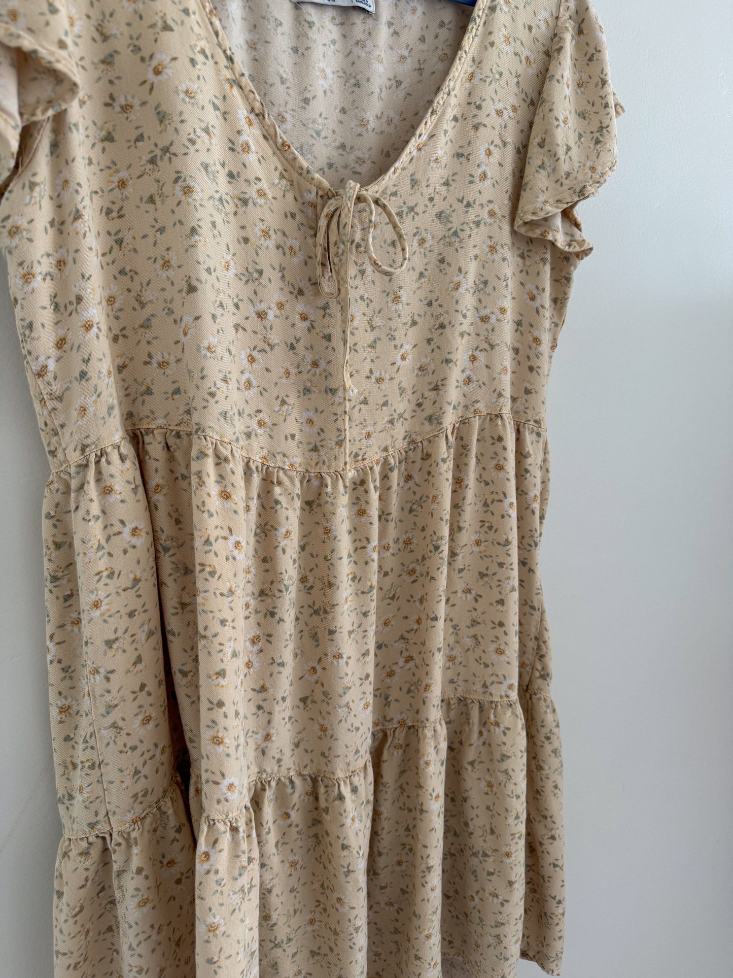 Pale Yellow Floral Sundress (M)