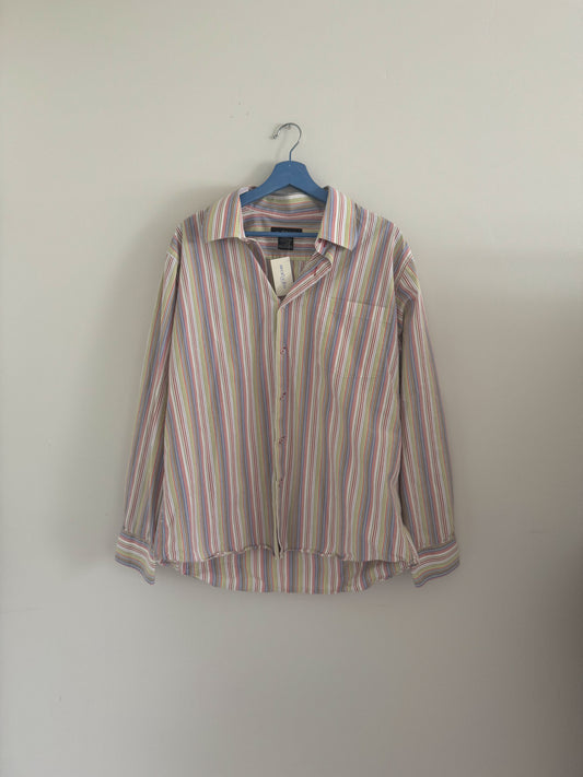 Vintage Spring Striped Button Up