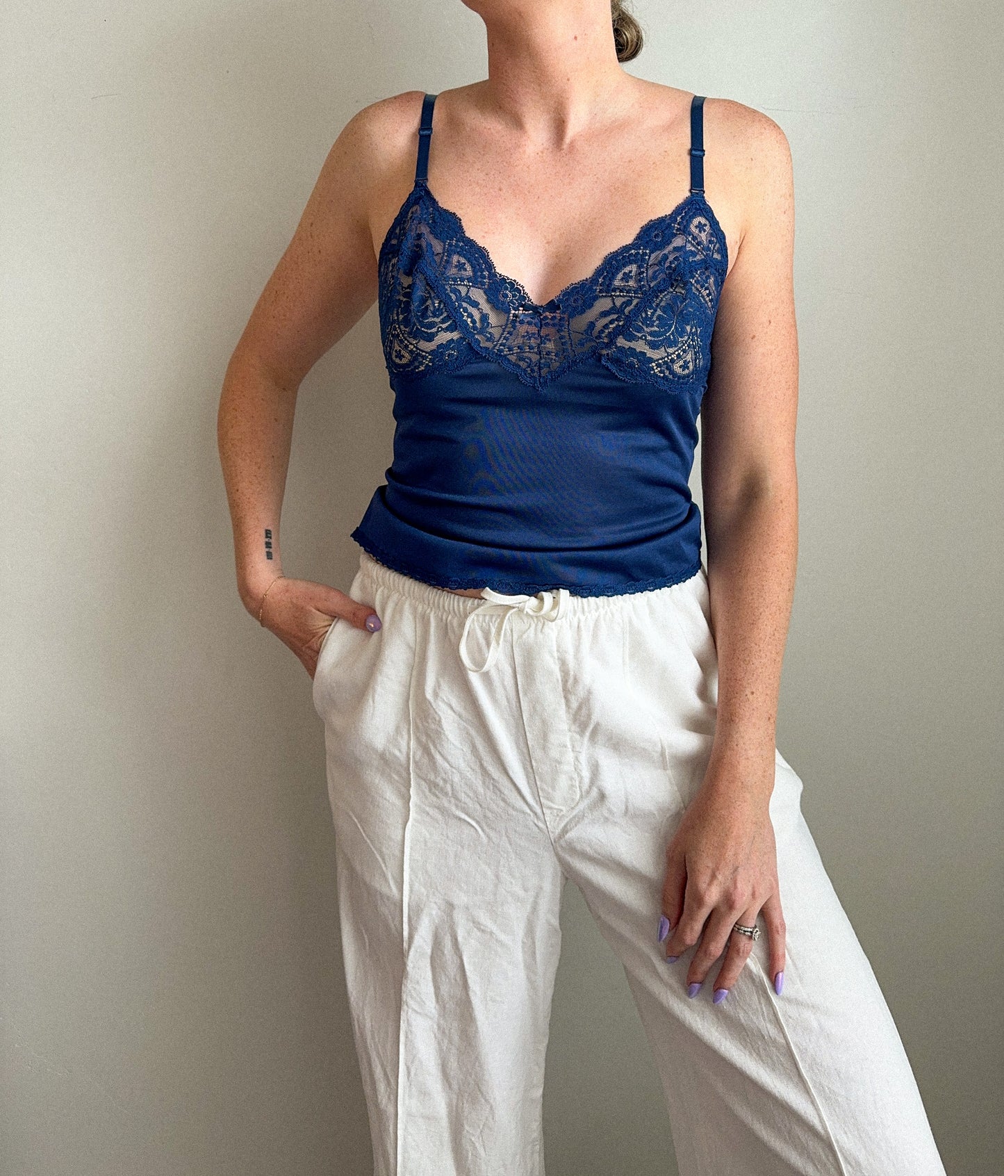Vintage Silky Lace Tank