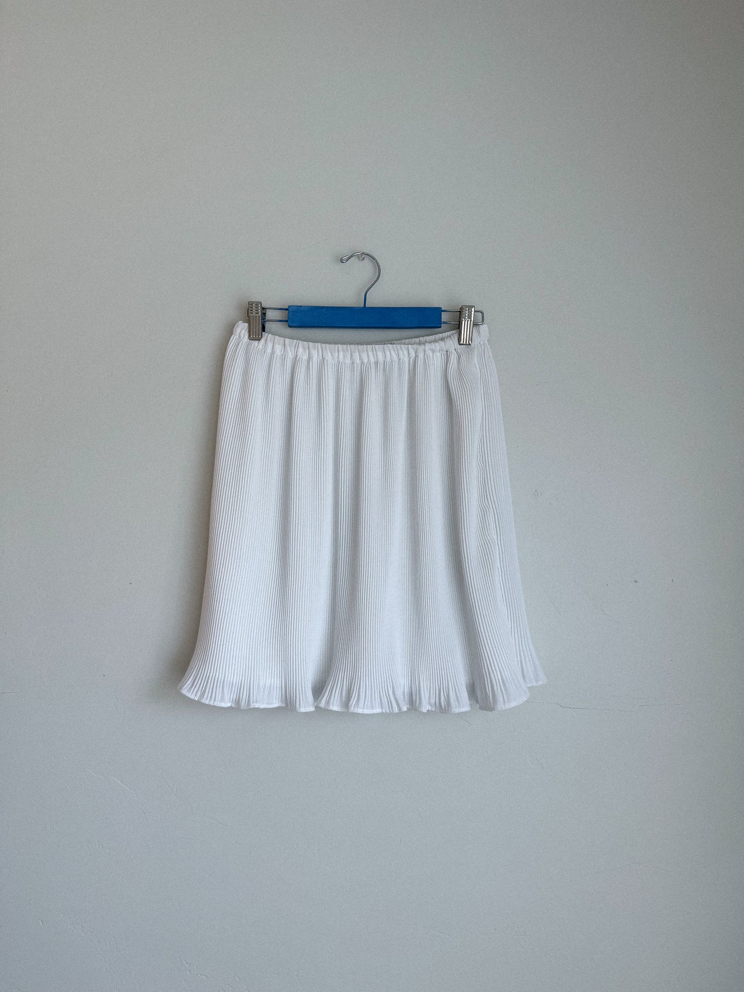 White Ribbed Mini Skirt
