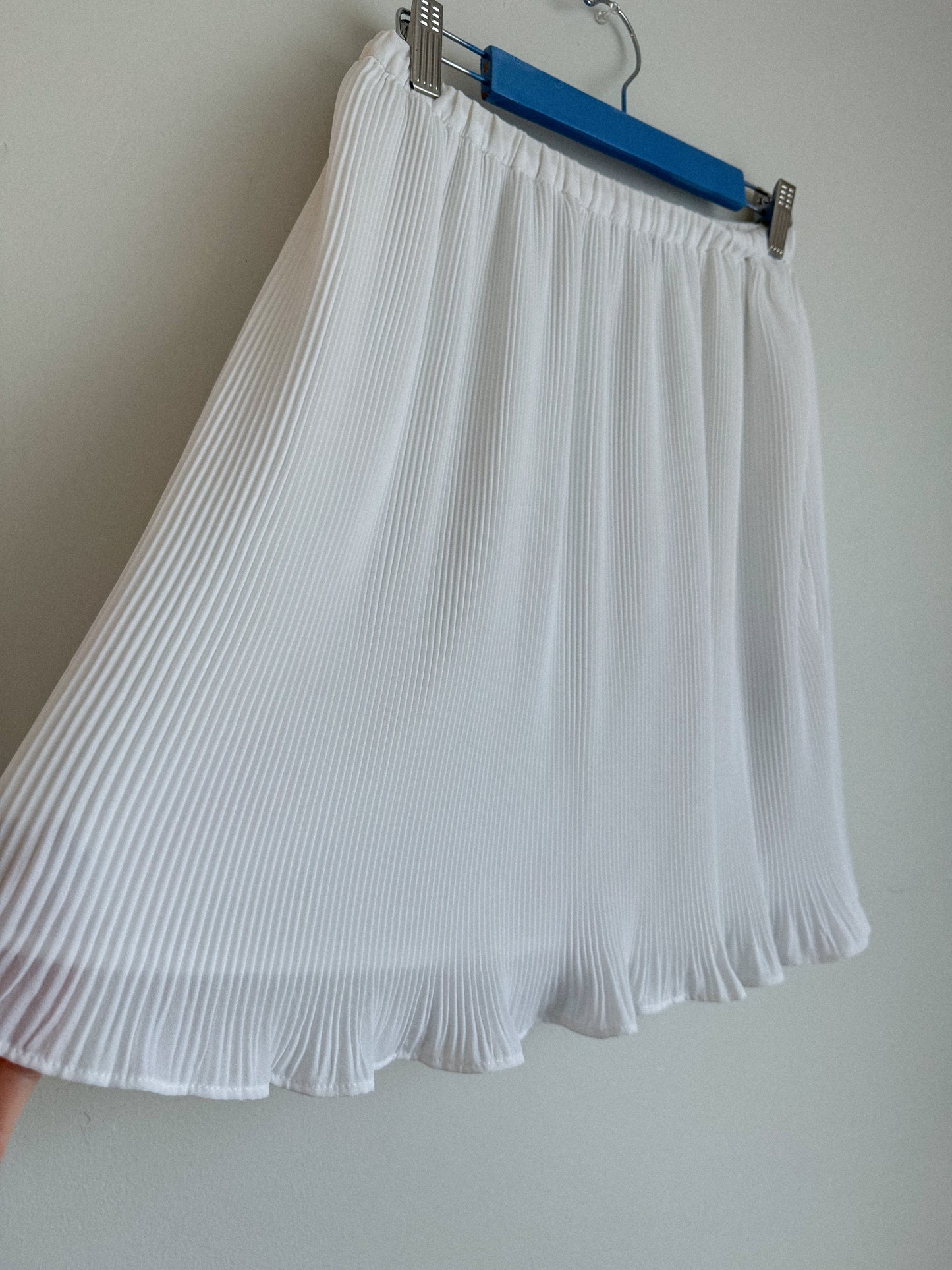 White Ribbed Mini Skirt