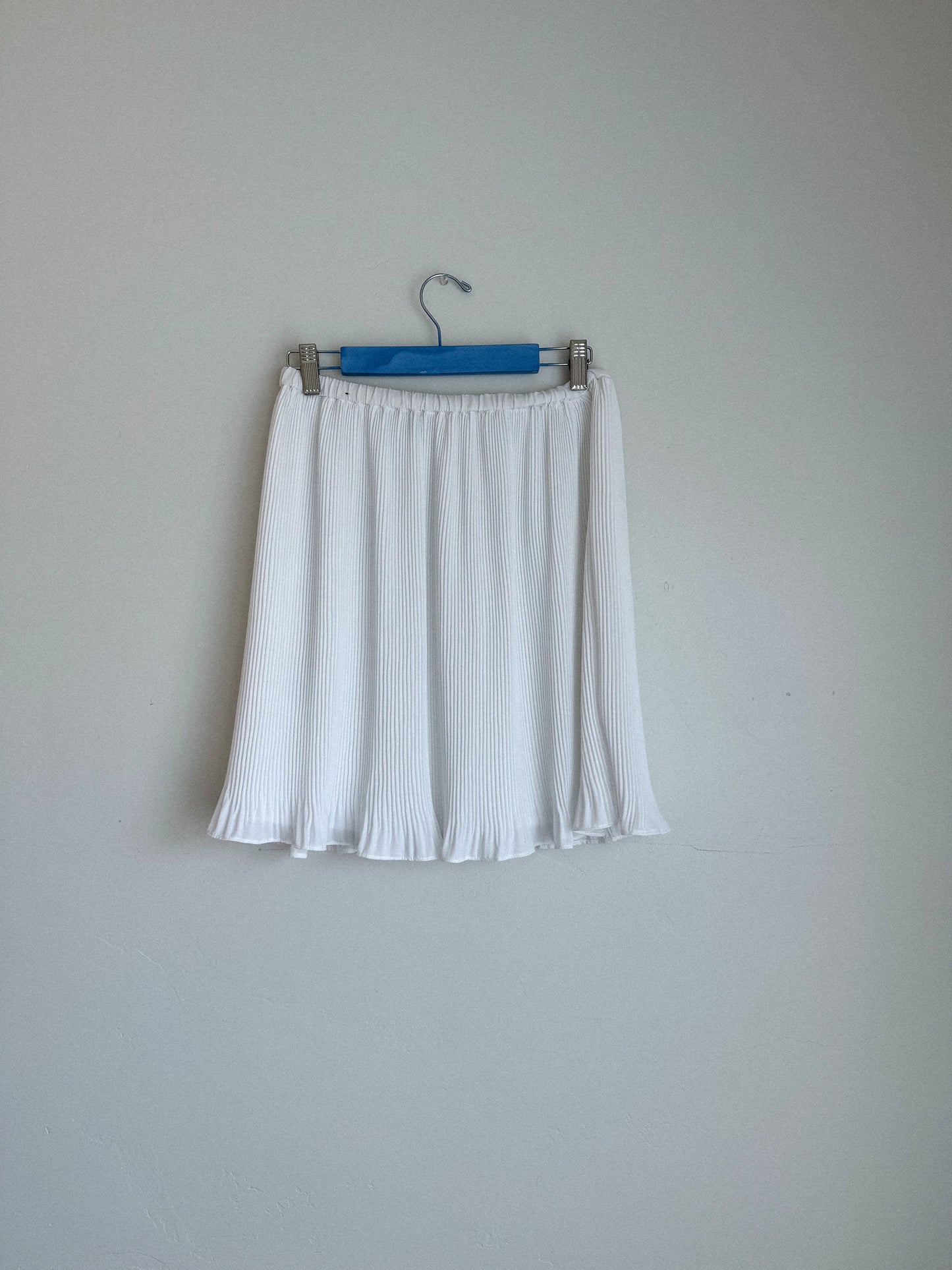 White Ribbed Mini Skirt