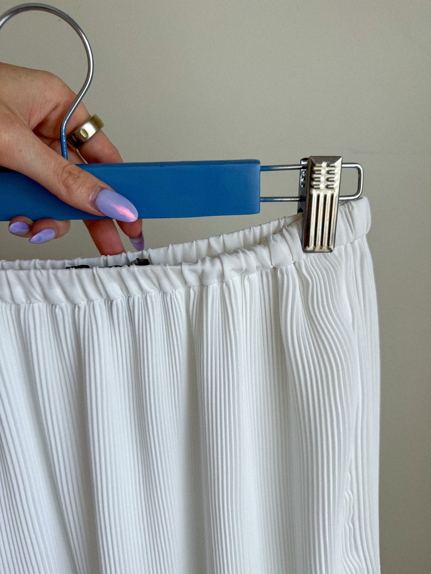 White Ribbed Mini Skirt