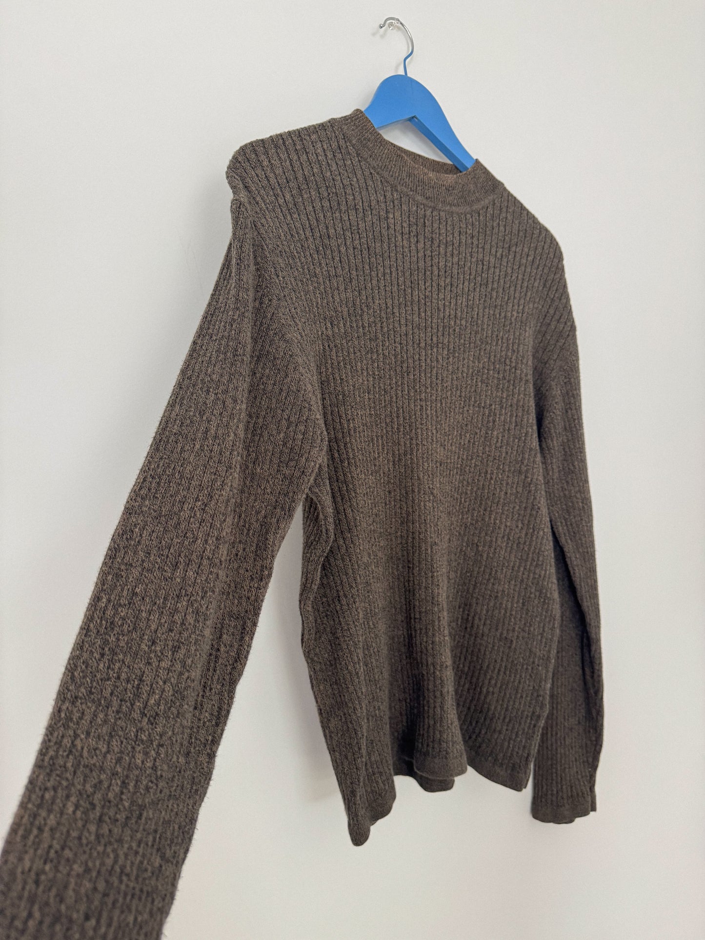 Vintage Ribbed Chocolate Brown Sweater