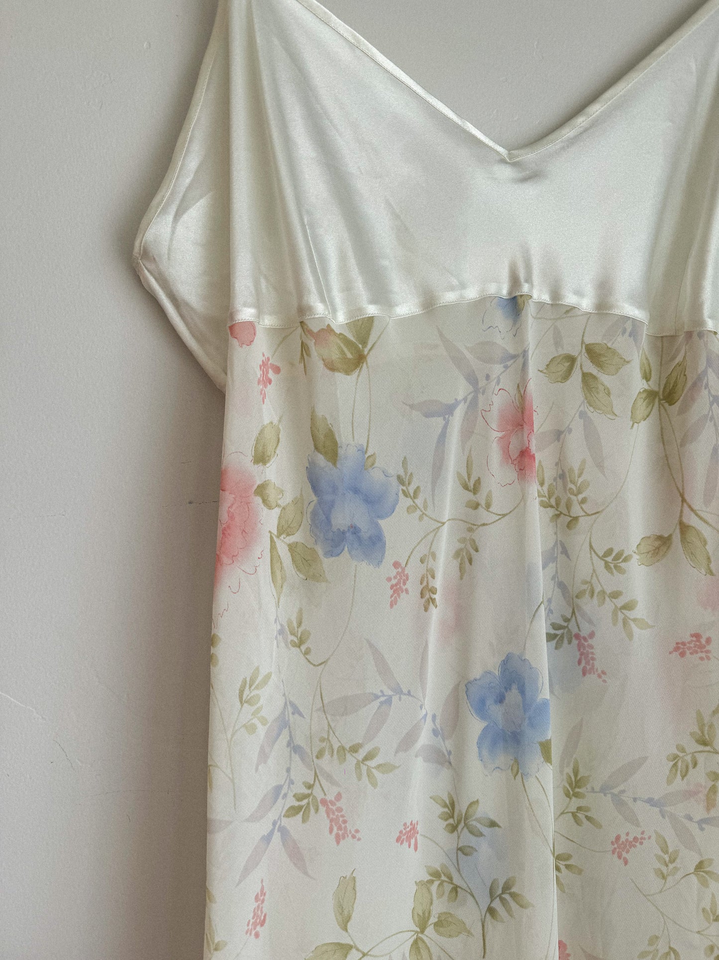 Vintage Floral Chiffon Slip Dress