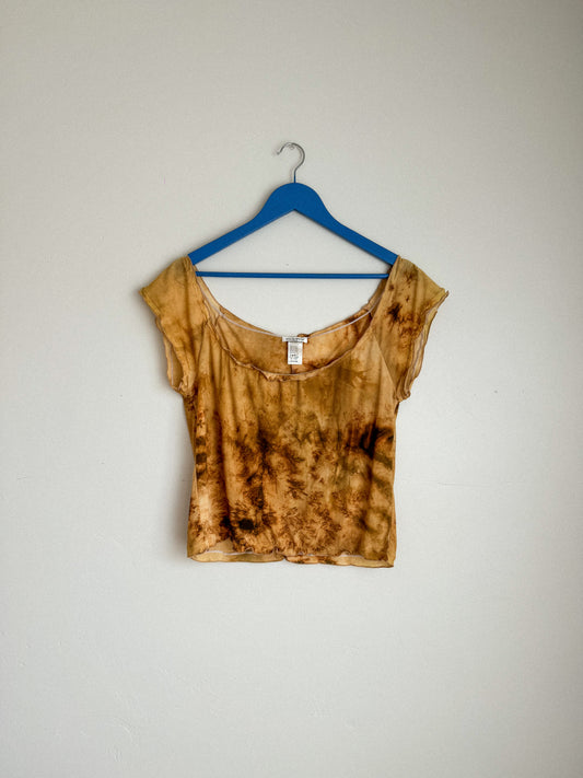 Vintage Tie Dye Ruffle Top