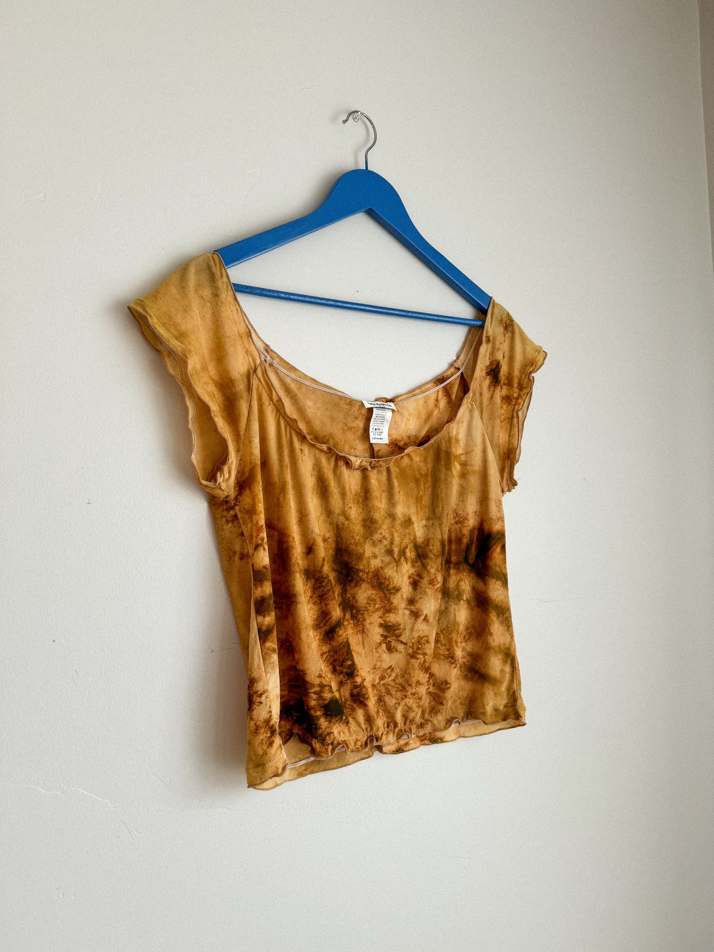 Vintage Tie Dye Ruffle Top